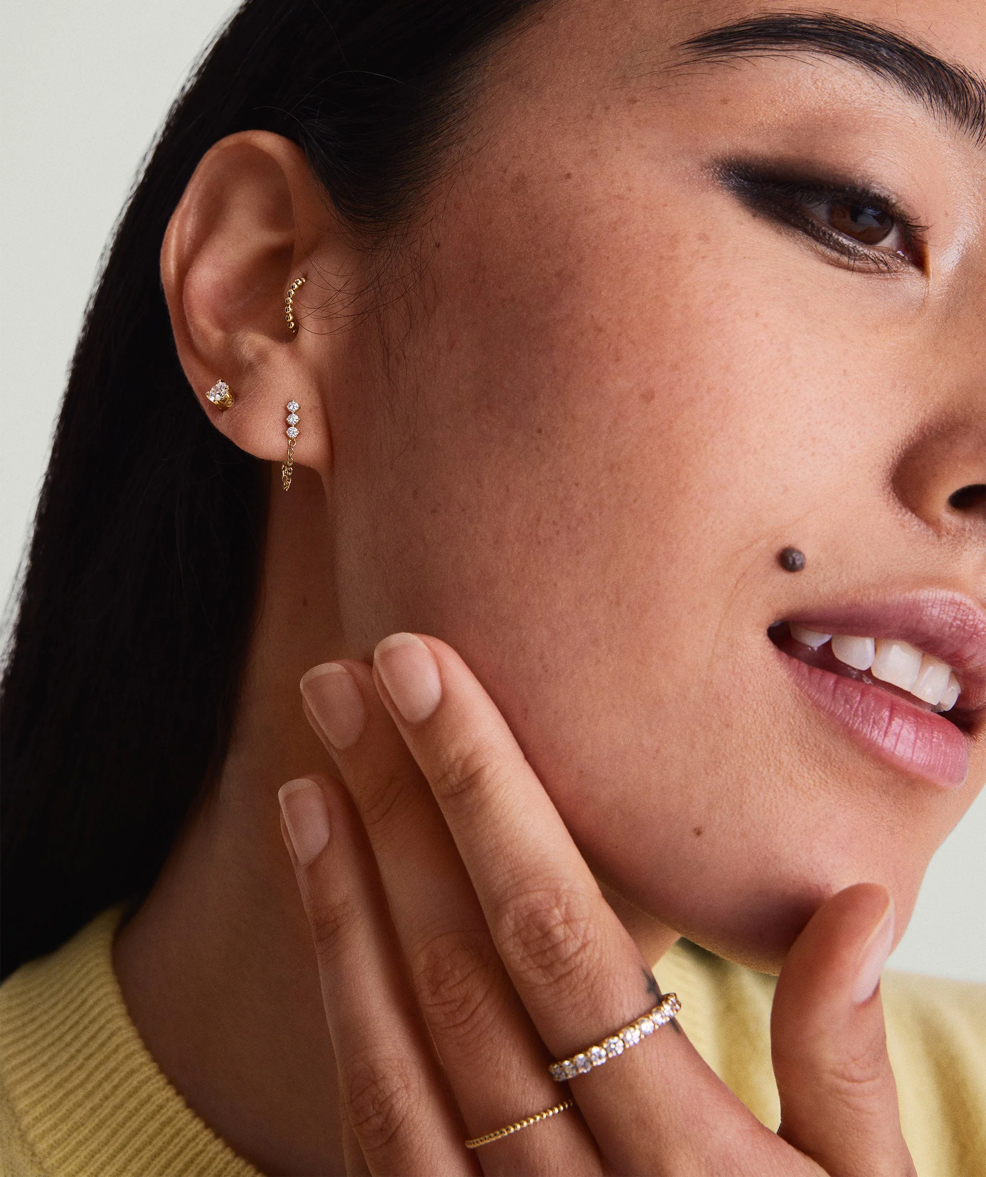 Single Trio Chain Stud