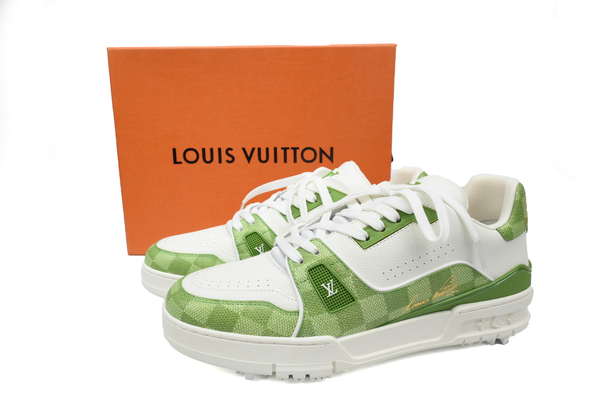 Pkkicks God Batch LOUIS VUITTON Trainer Golf Checkerboard Green