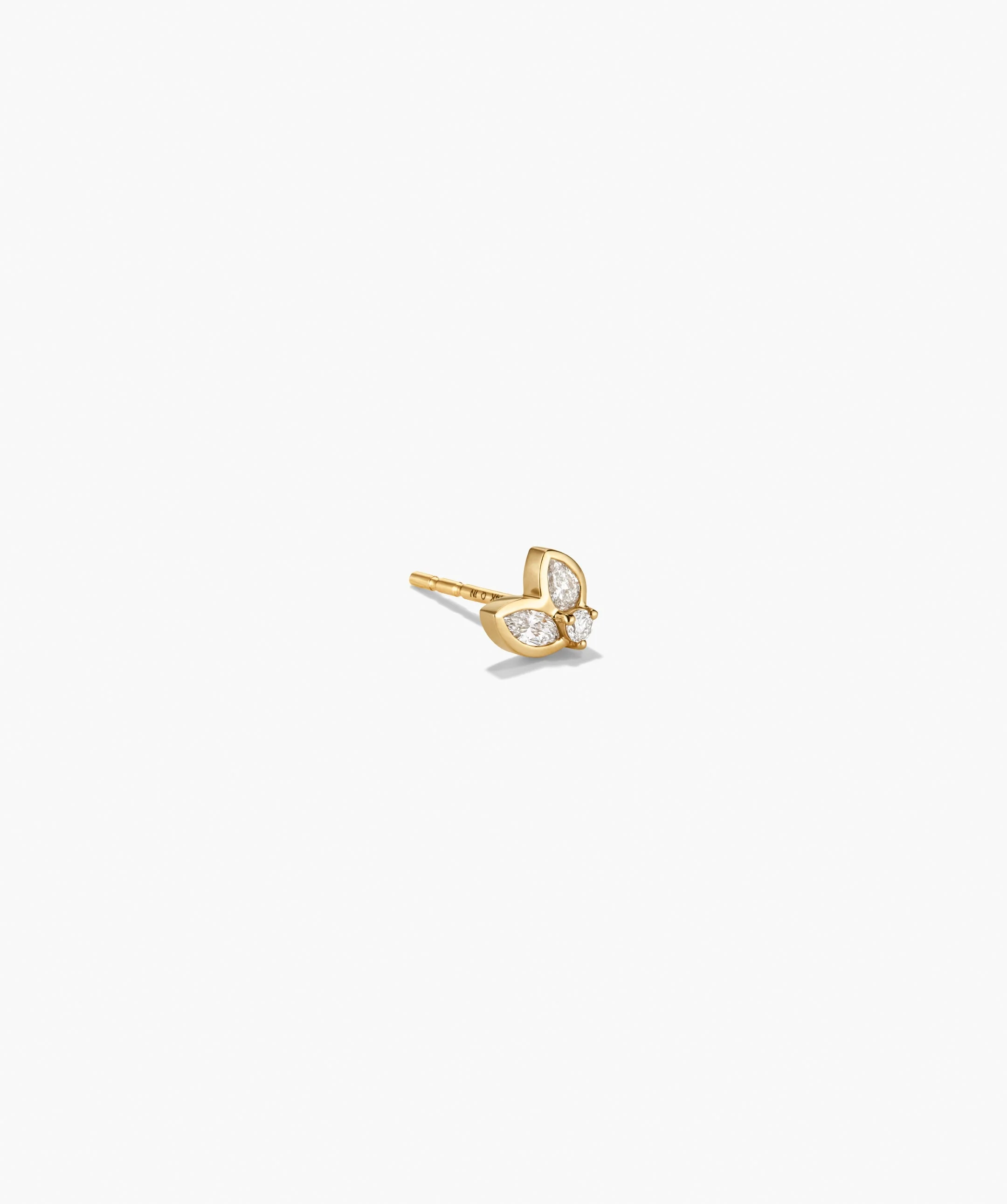 Single Lab Grown Diamond Petal Stud