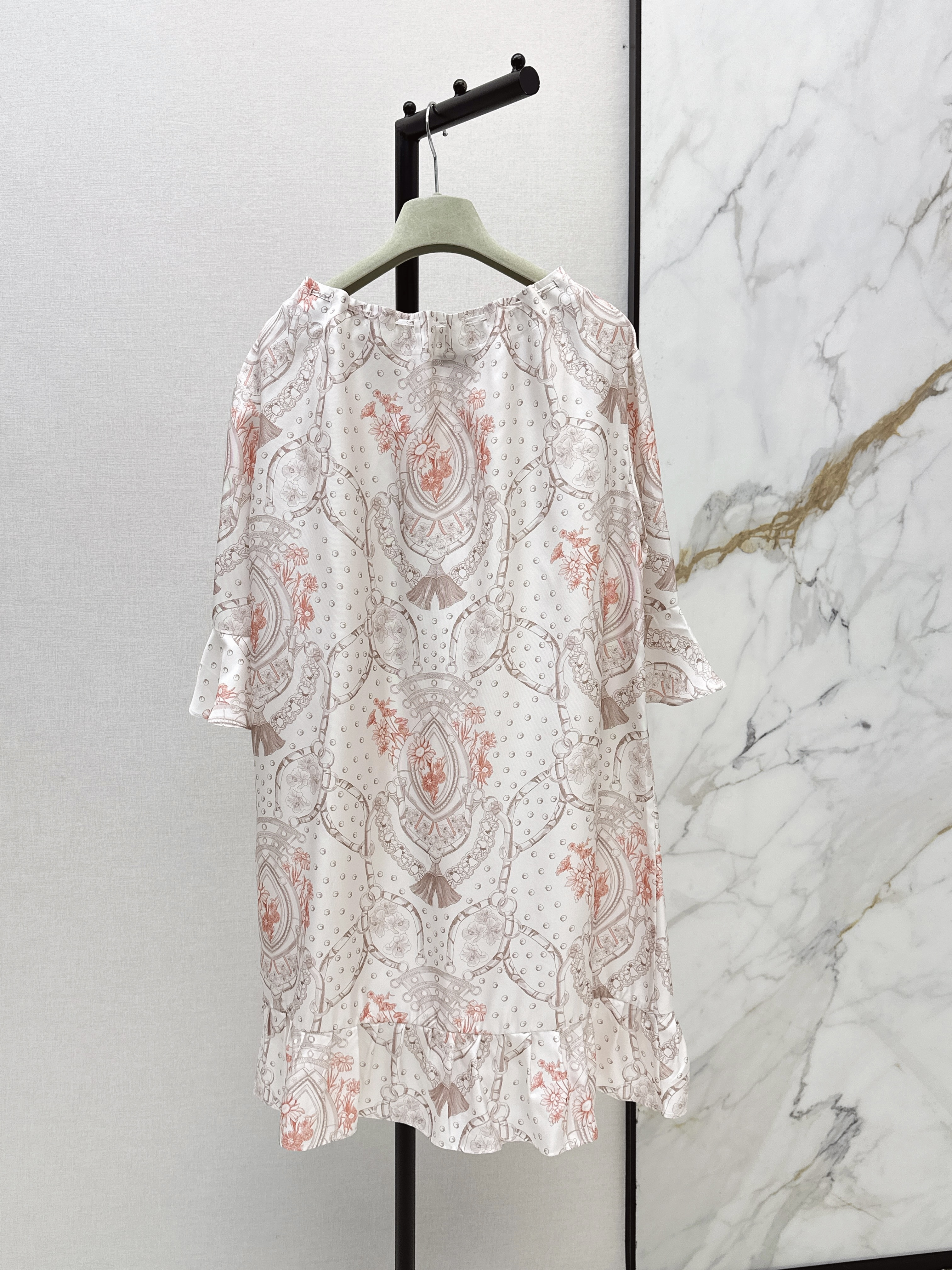 Herm New print floral silk dress