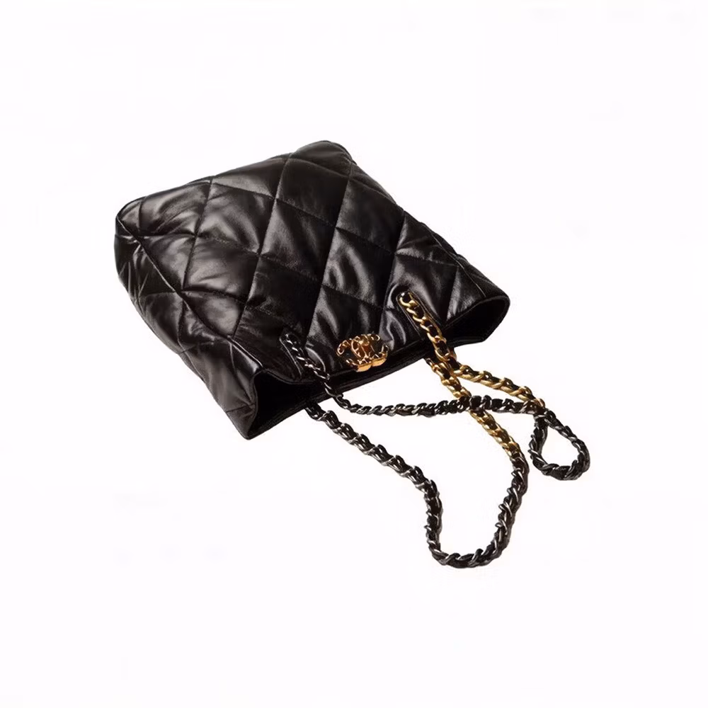 Chanel (CHANEL) Women's Bag 22B Diamond Plaid Leather Wearing Chain Sheepskin Women's tote Tote Shopping Bag Shoulder Bag for Girlfriend Black AS3519-B04852-94305 30cm Long 10cm Wide 37cm High