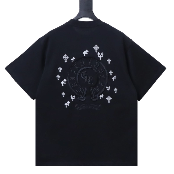Chrome Hearts Sanskrit Cross Embroidery Crew Neck T-Shirt black