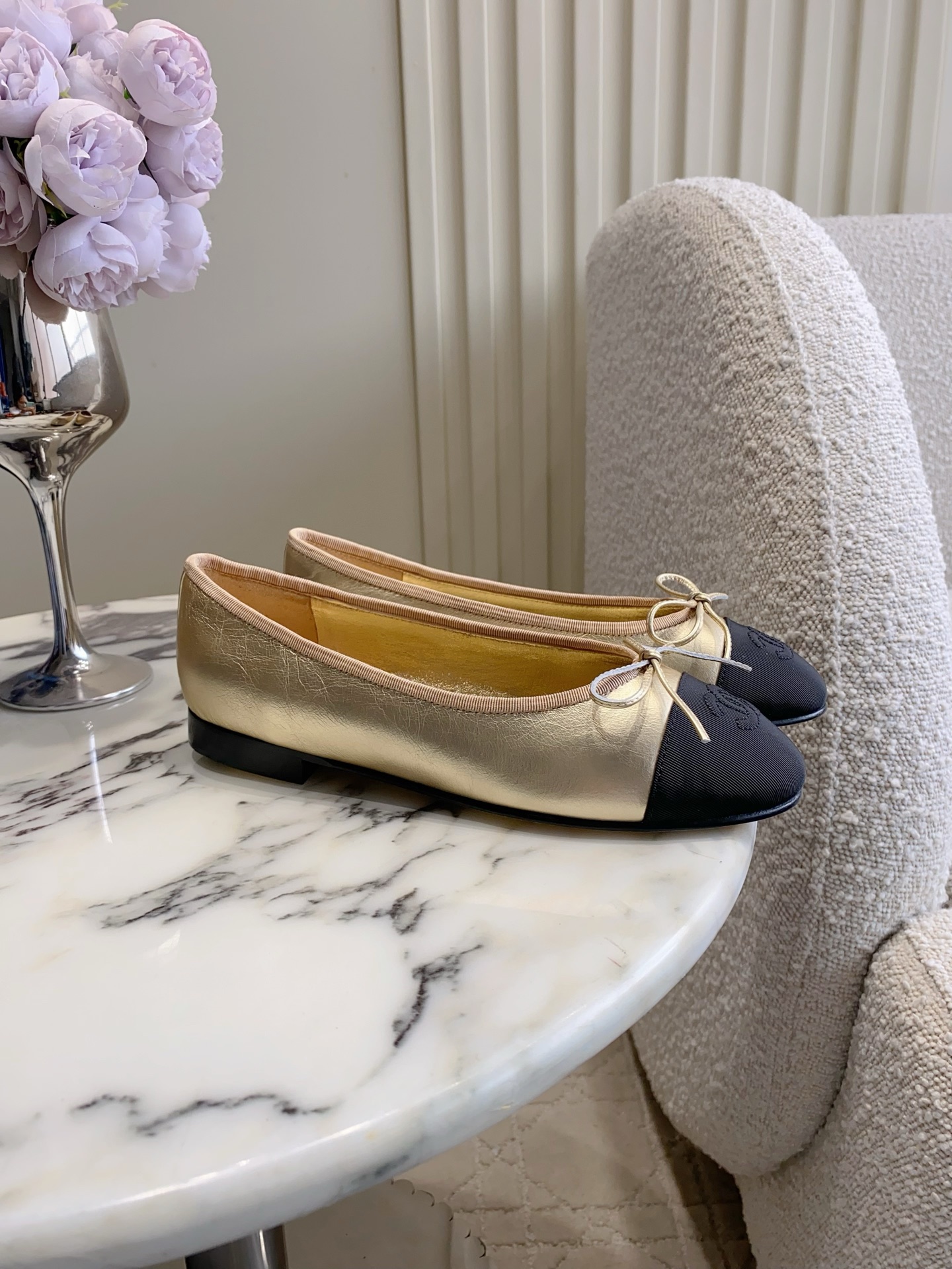 Chan New Bow flat ballet shoes