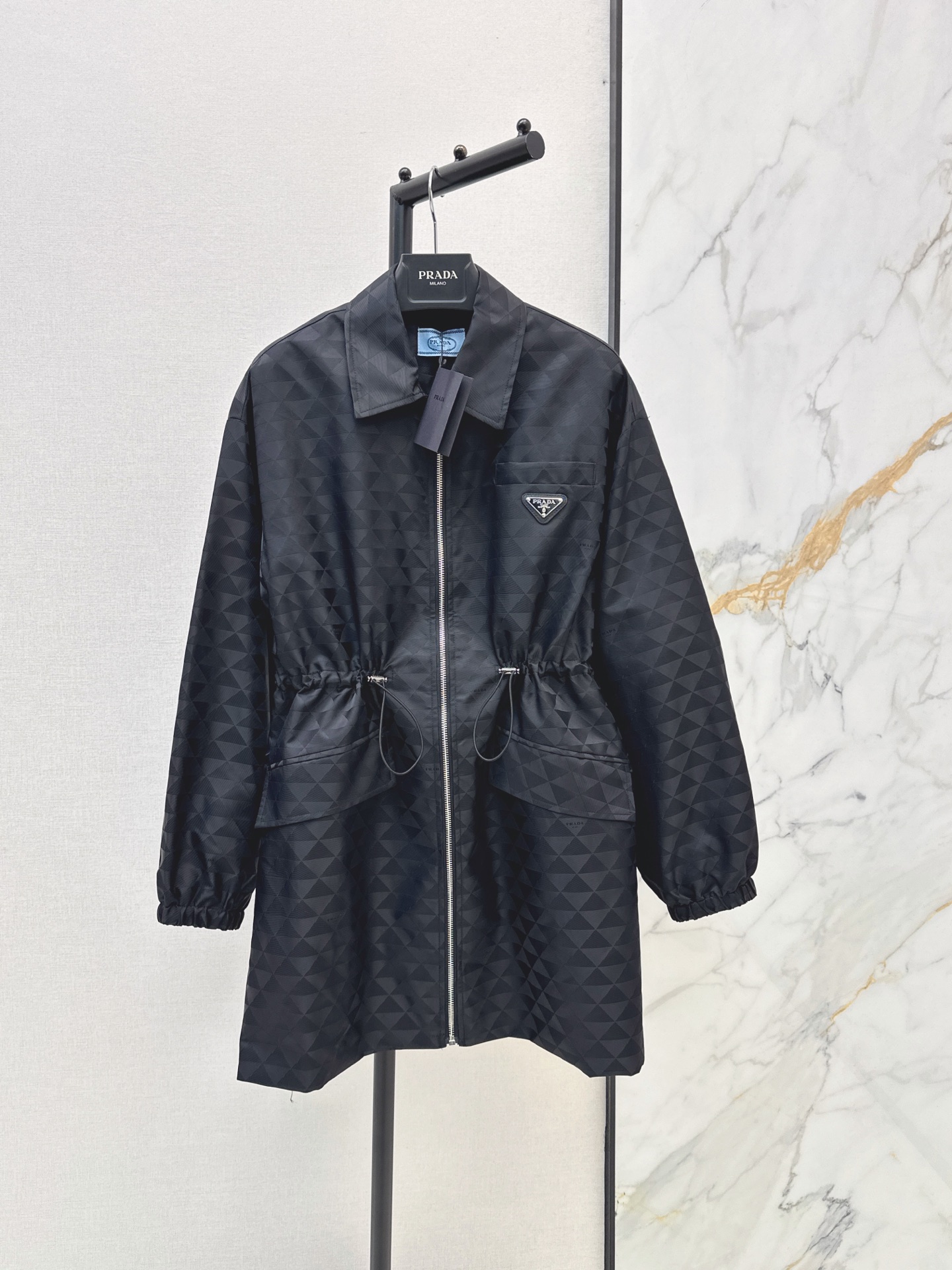 Pra New Drawstring Zip-Up Windbreaker Jacket