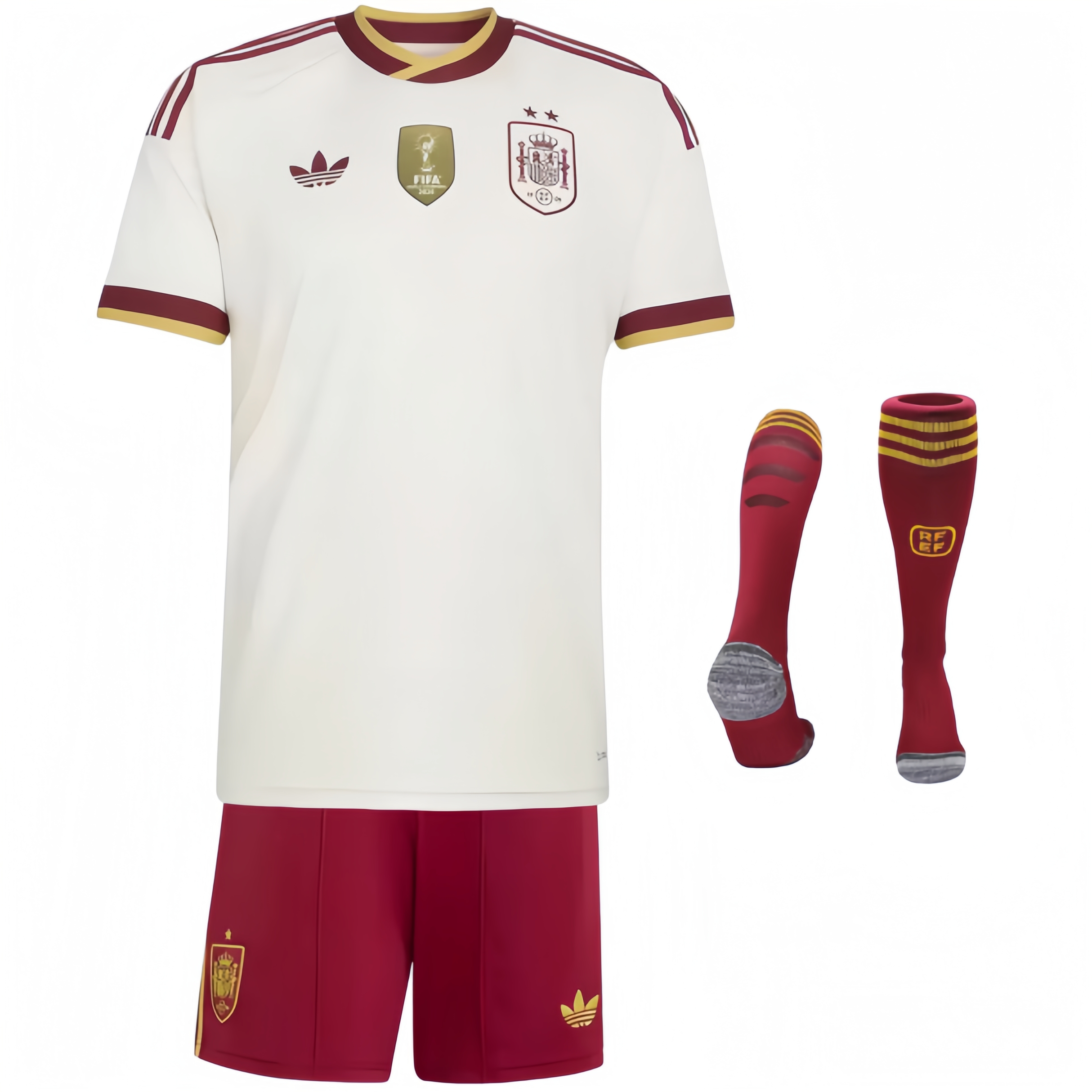 2026 World Cup Spain Star Player Away Kids' Soccer Jersey with Socks (Two stars) 1:1 Thai Quality