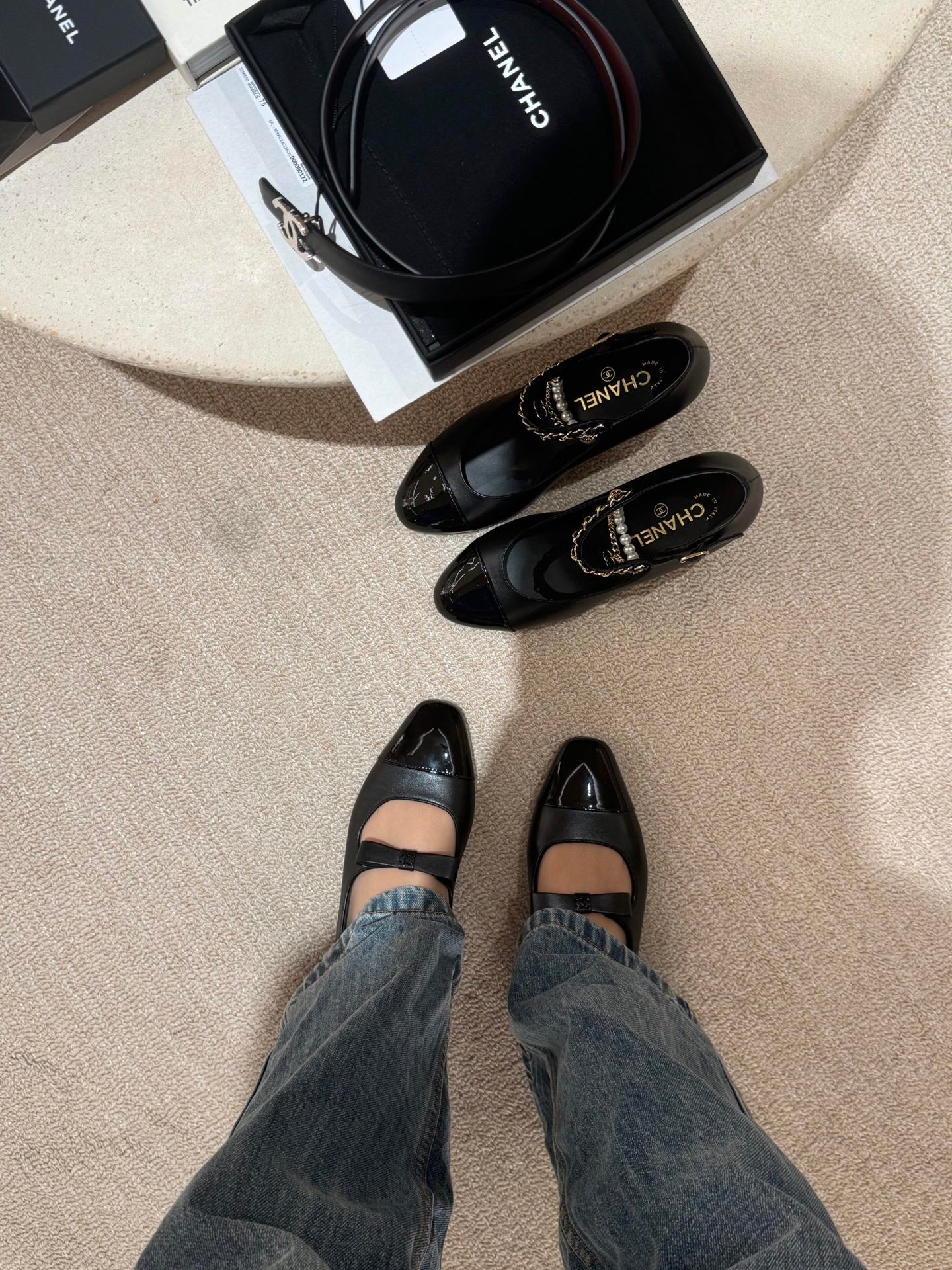 Chan New bow Mary Jane shoes