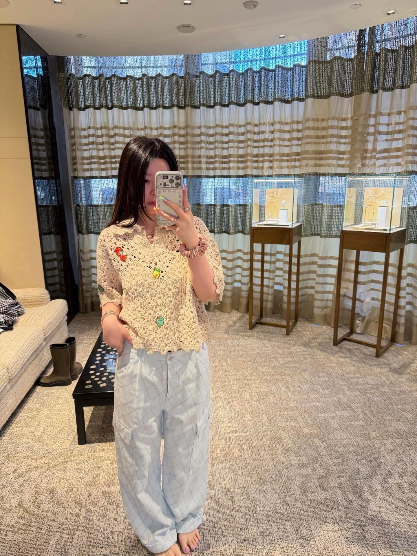 Chan New Embroidered Hollow-Out Top