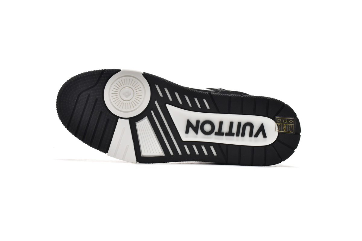 Pkkicks God Batch LOUIS VUITTON Trainer Black And White Cloth Cover VL1202