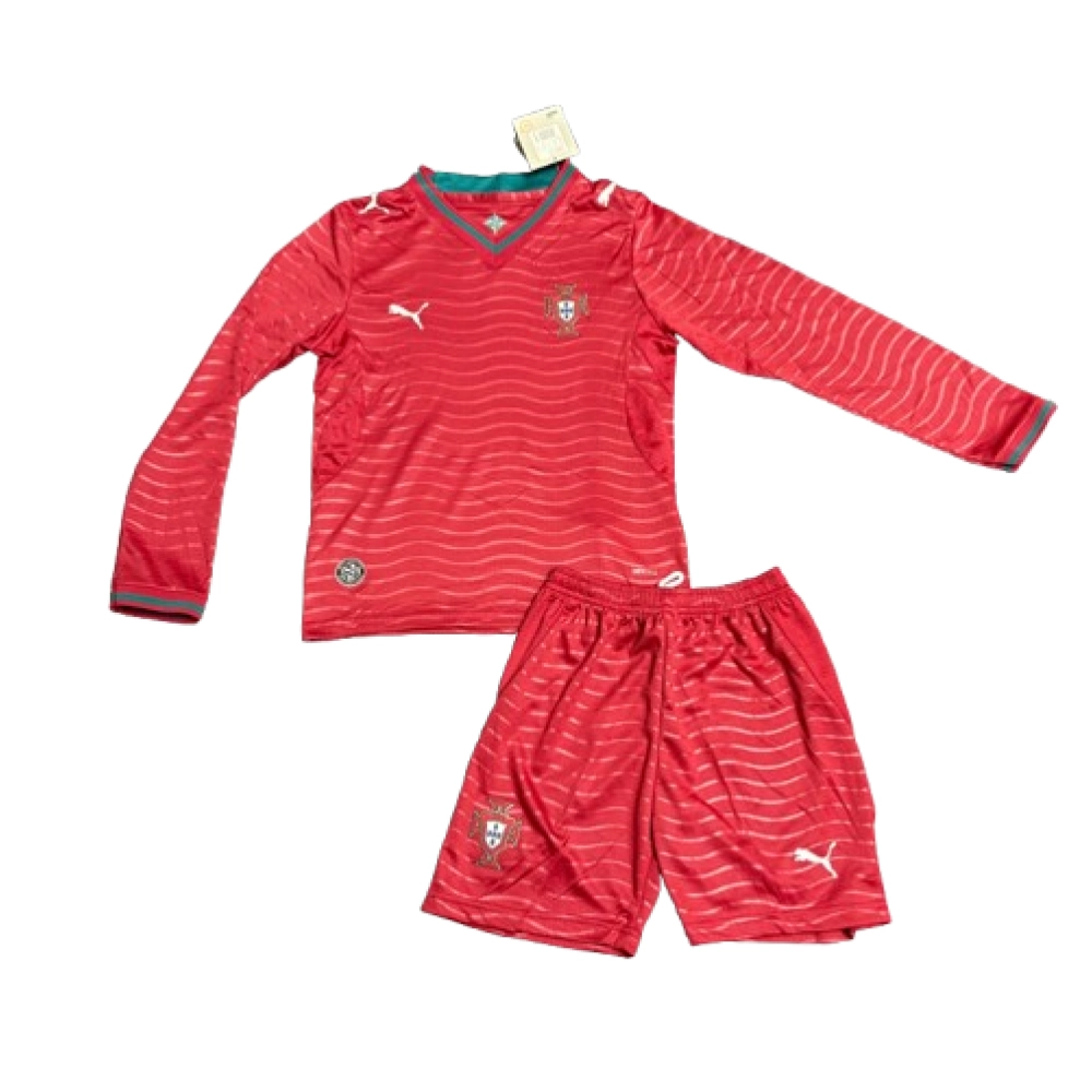 Kids long-sleeved 2026 Portugal home jersey
