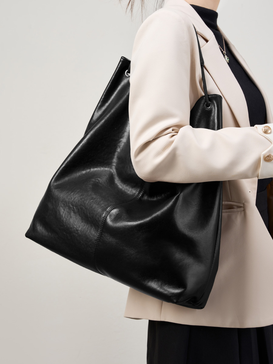 Oversized Soft Leather Hobo Bag for Women