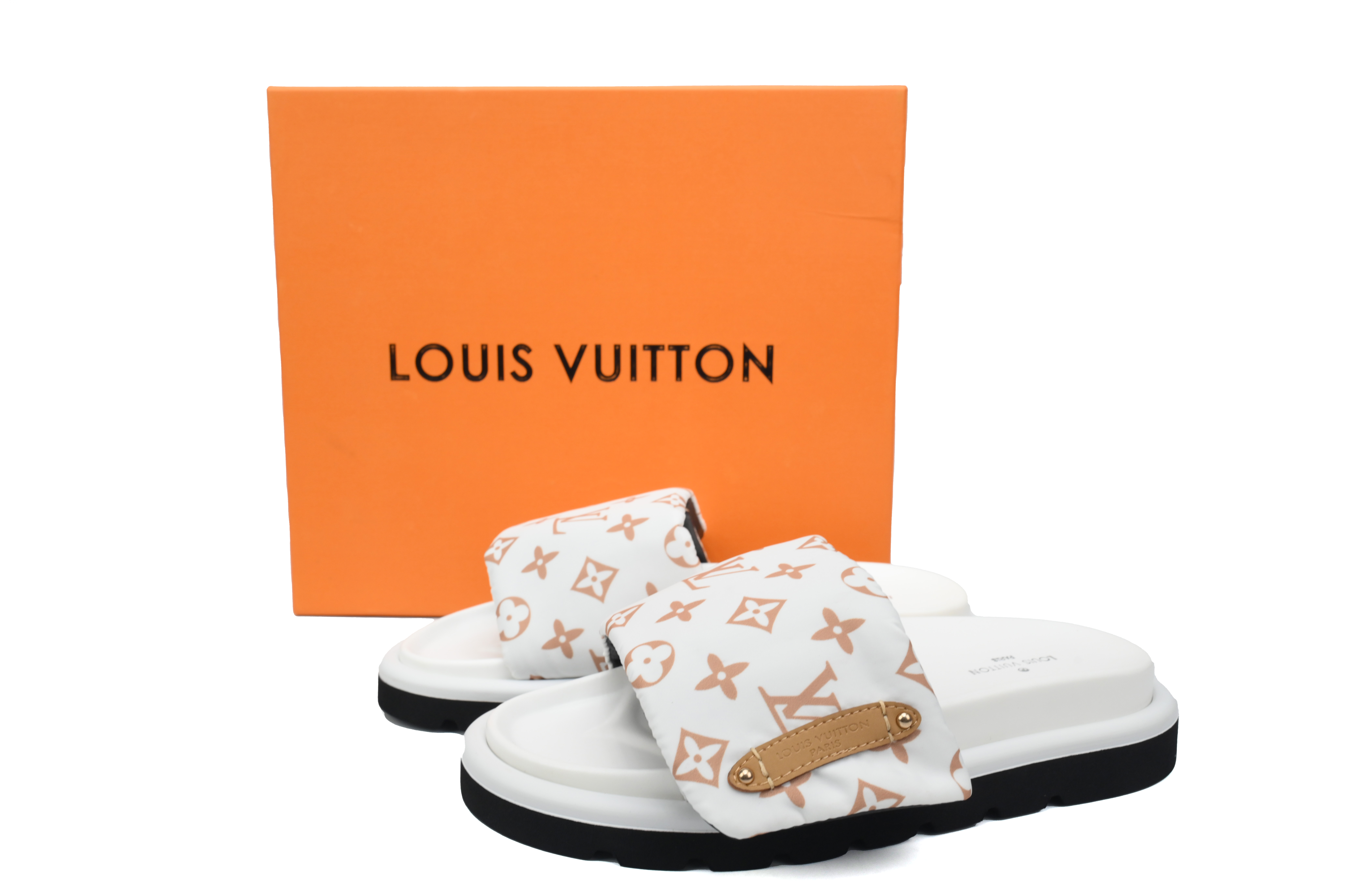 Pkkicks God Batch LOUIS VUITTON Pool Pillow Comfort White yellow label