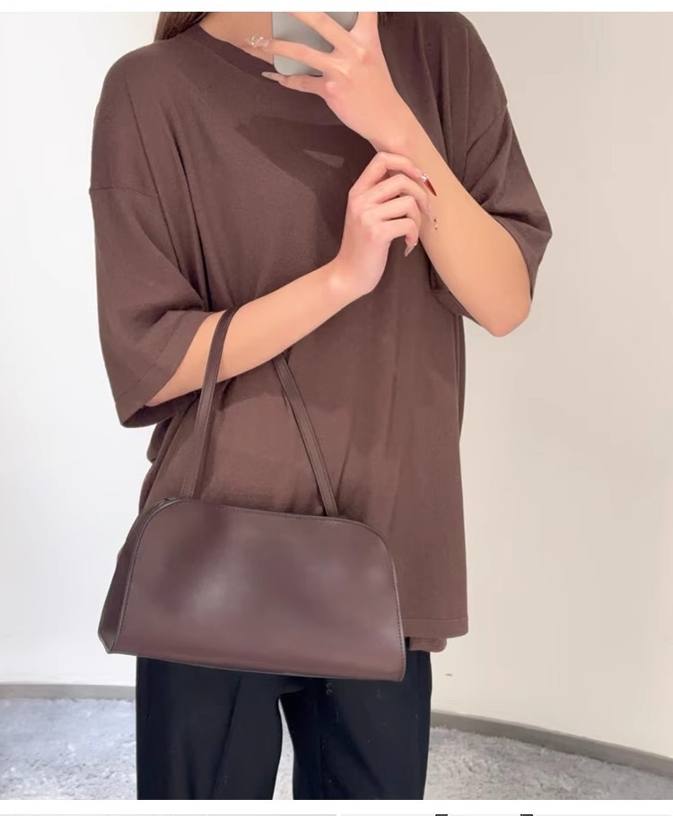 The Curved Flap Leather Crossbody Bag