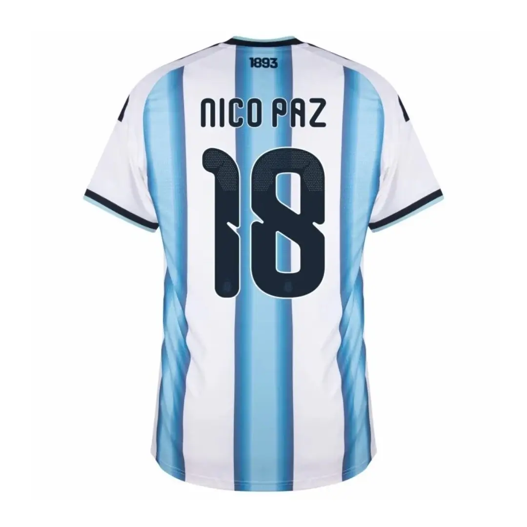 Nico Paz #18 Argentina Home Soccer Jersey 2026 World Cup