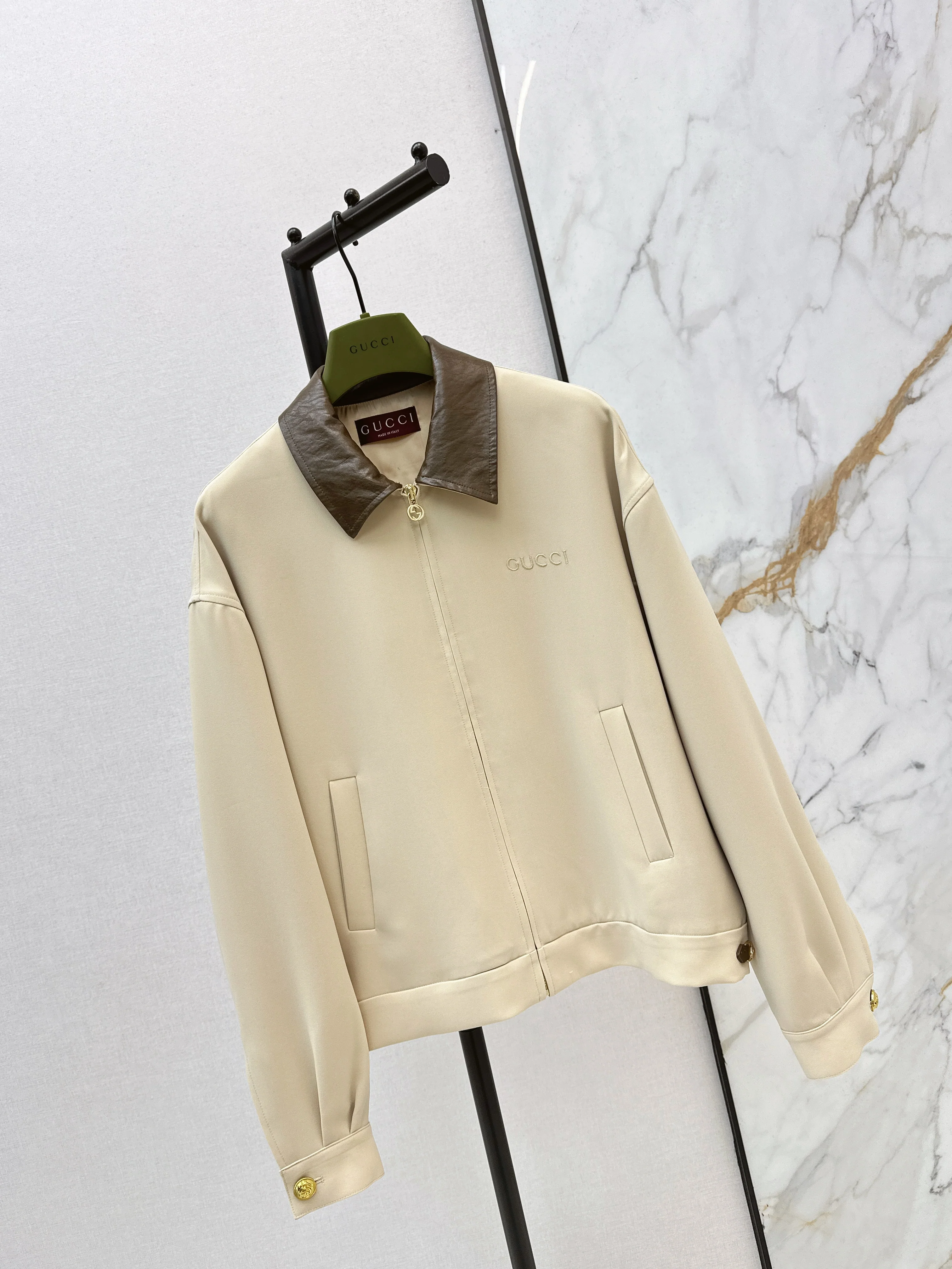 Guc NEW leather lapel jacket