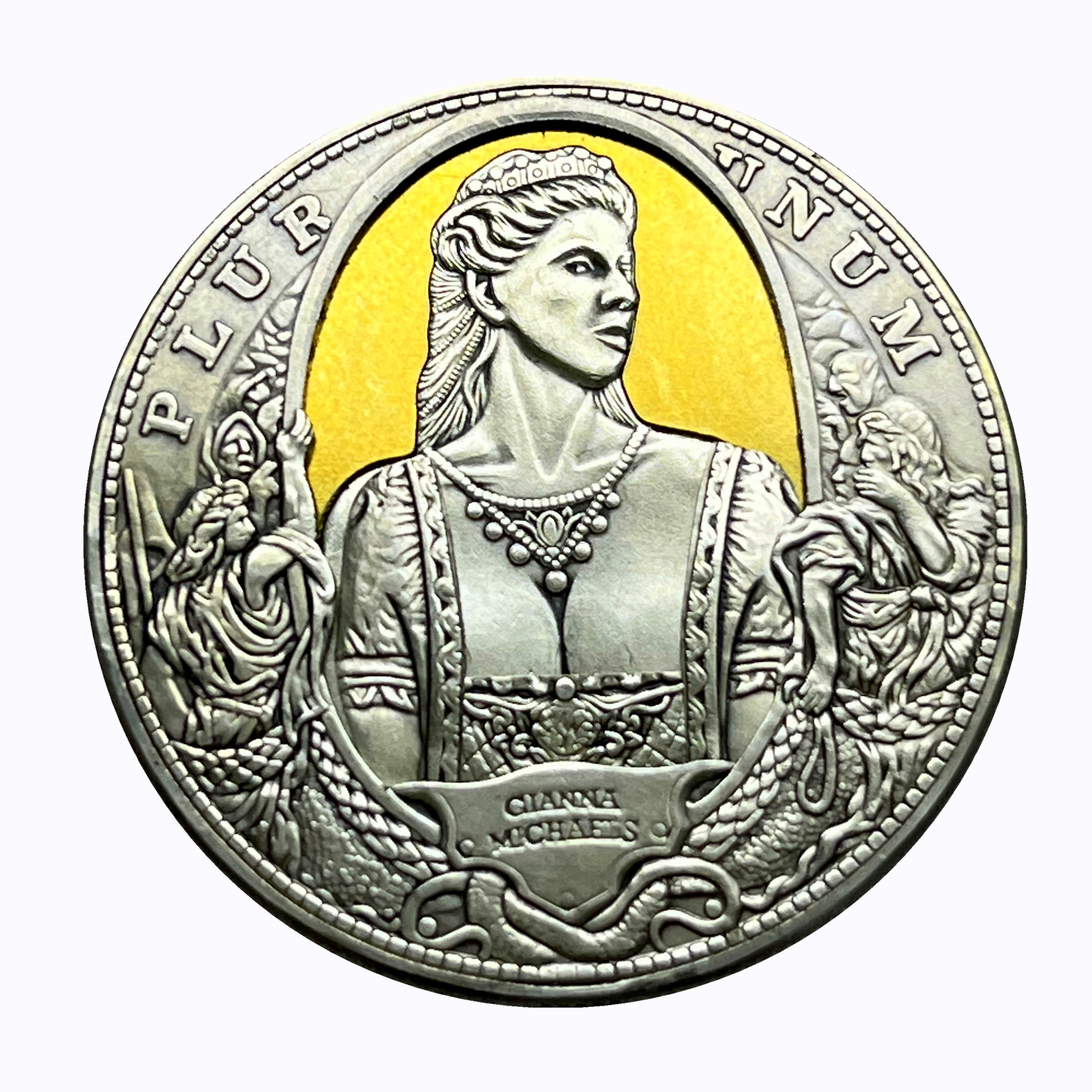 Movable Mechanical Coin 'Ginana Stripper' Sexy Girl Roman Booteen Coin Hobo Nickel Morgan Dollar Amazing Art Collectible Creative Gift Handmade Commemoration Coin