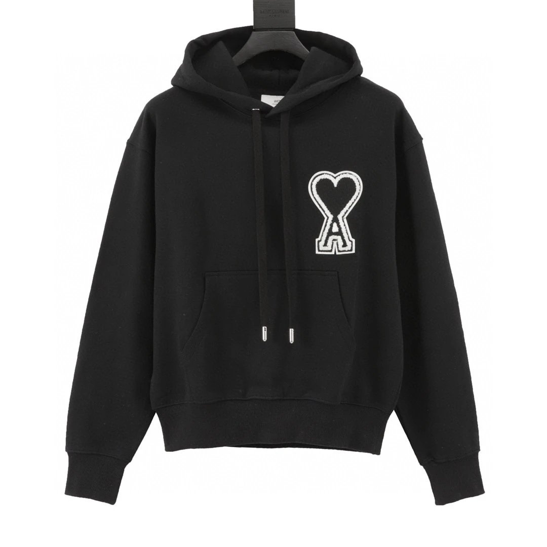 Multi-Color AMI Paris Heart Logo Hoodie Combination Link