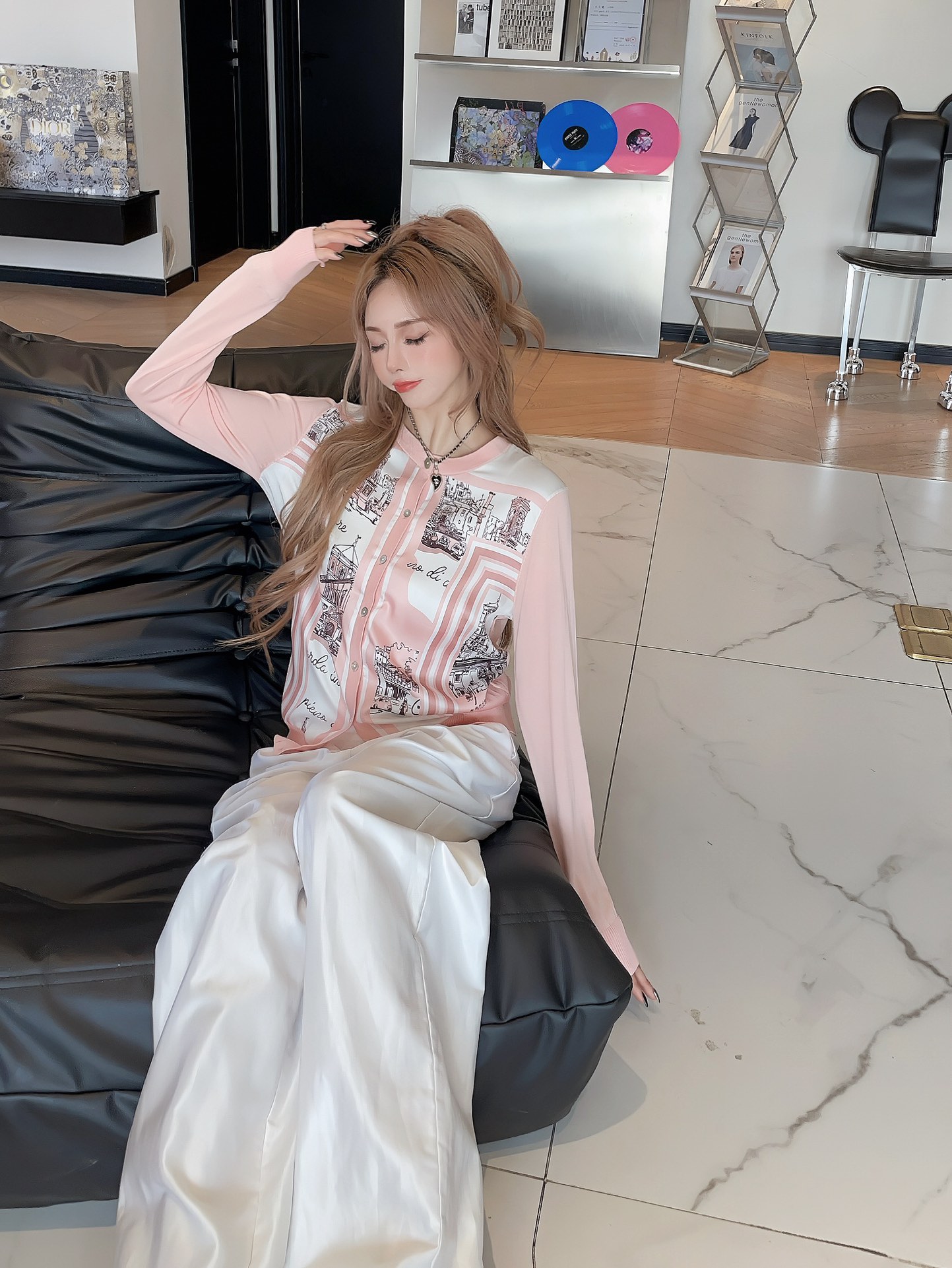 Herm New print knit cardigan