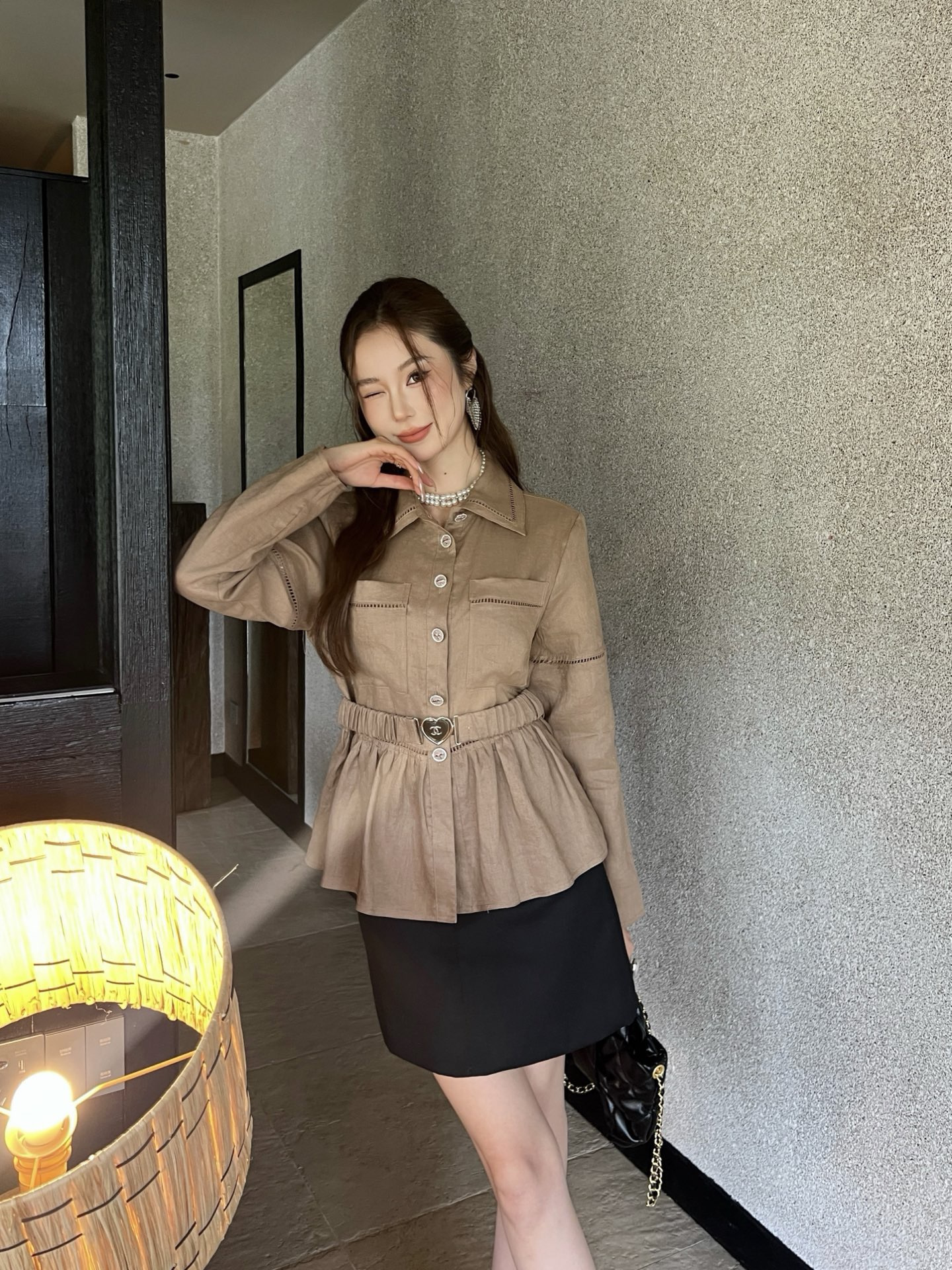 Chan New belted shirt