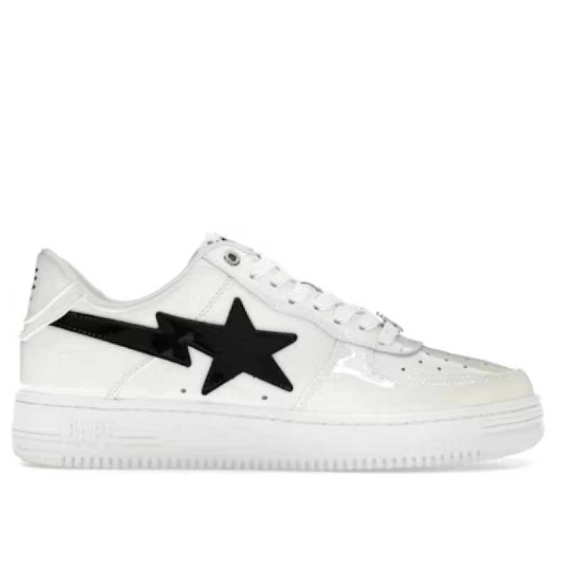 A Bathing Ape Bape Sta #2 White Patent