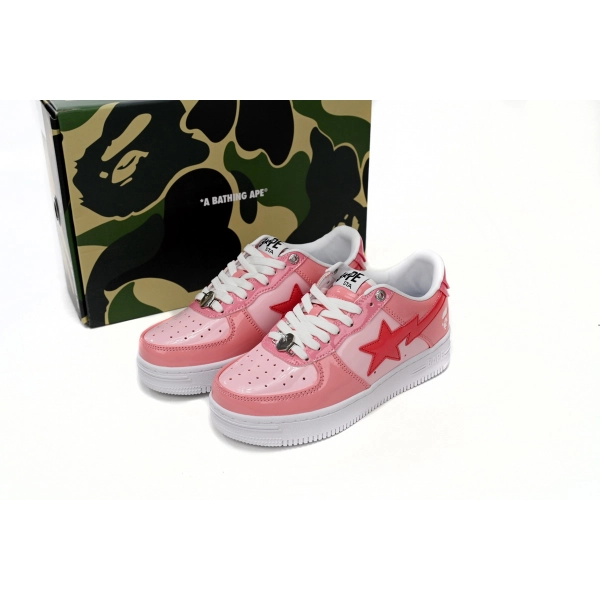 Cheap Fake BapeSta Low Pink Paint Leather 1H2-019-1046