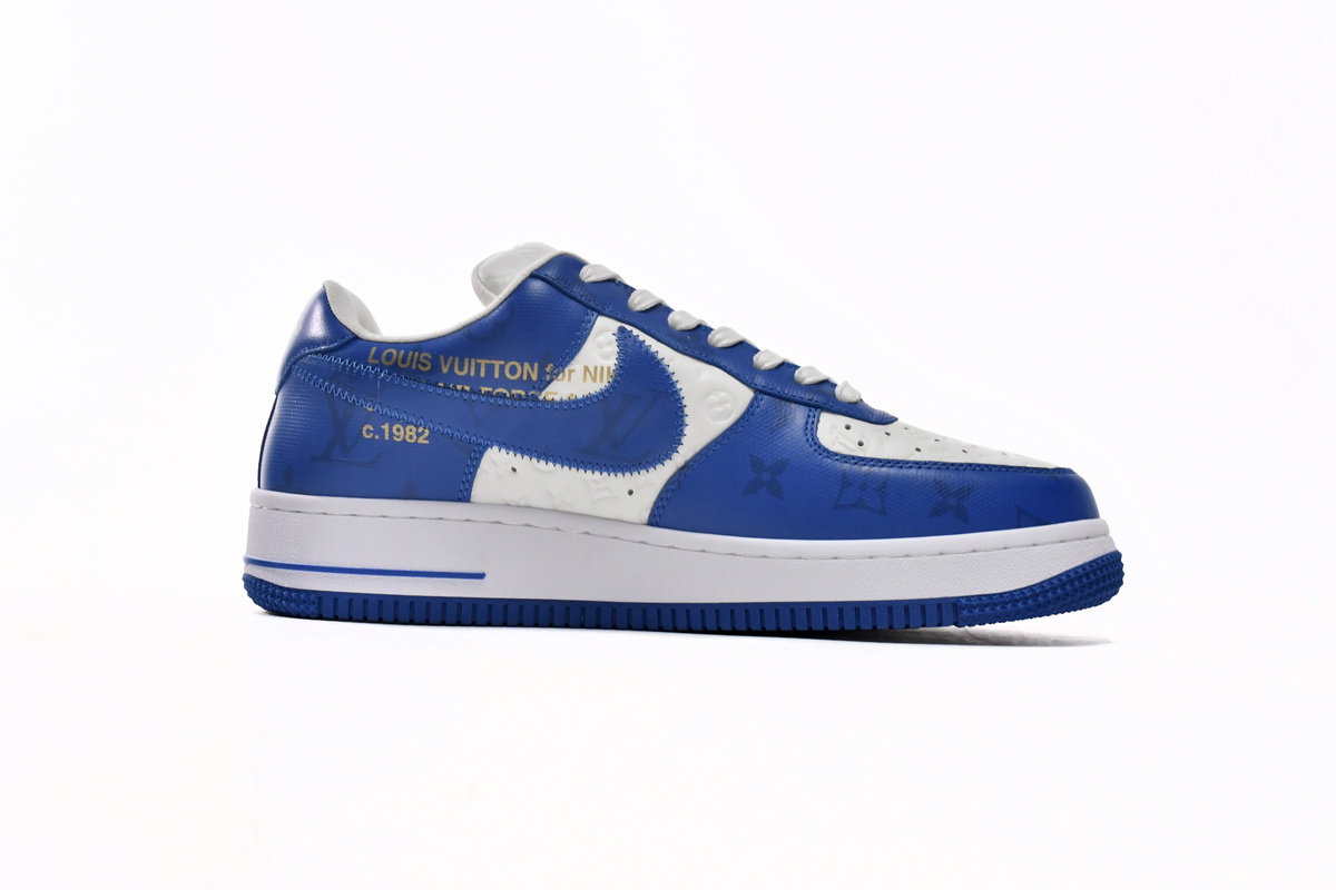 Pkkicks God Batch LOUIS VUITTON x Nike Air Force 1 White Blue 7108-5