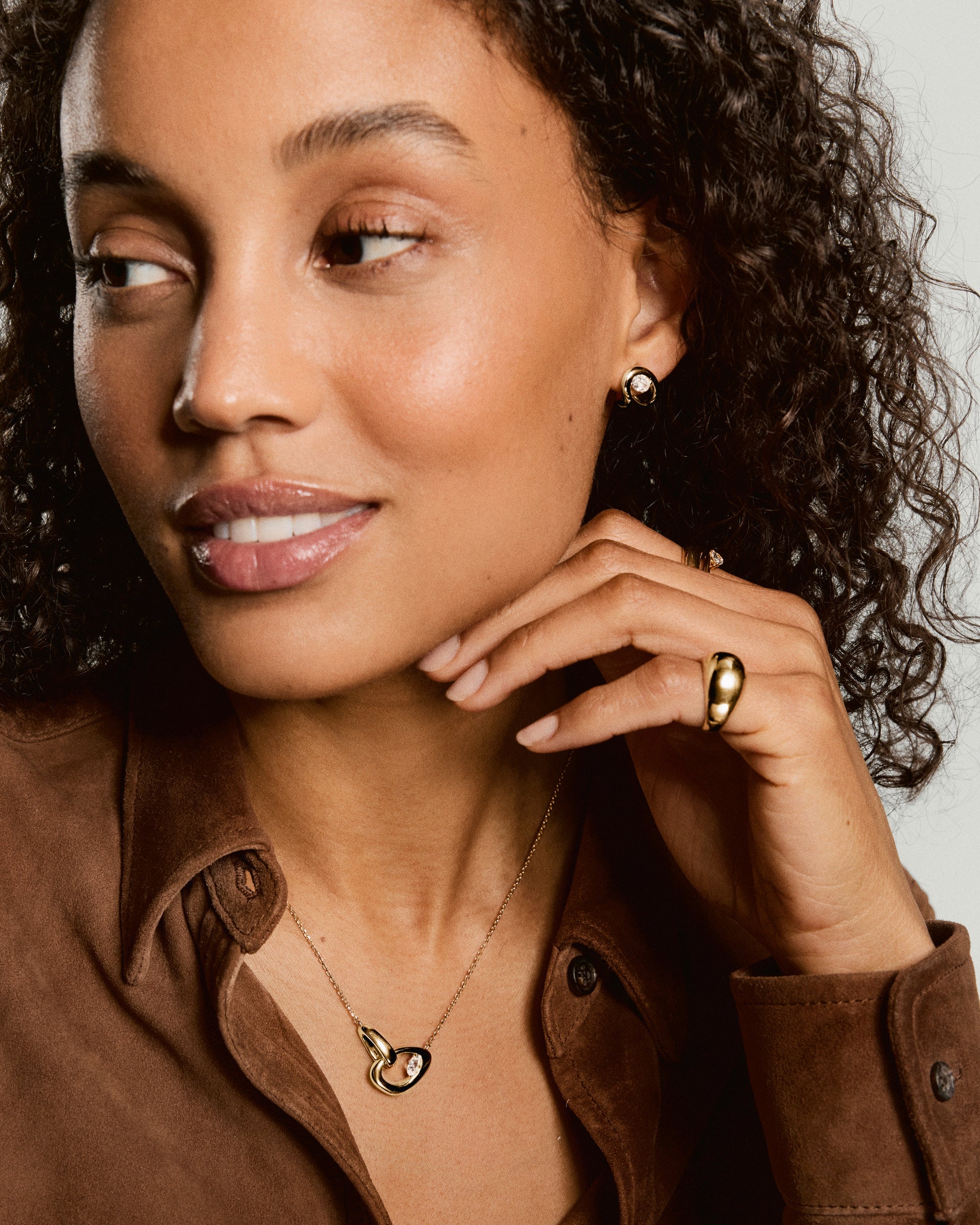Organic Dôme Curve Gemstone Necklace