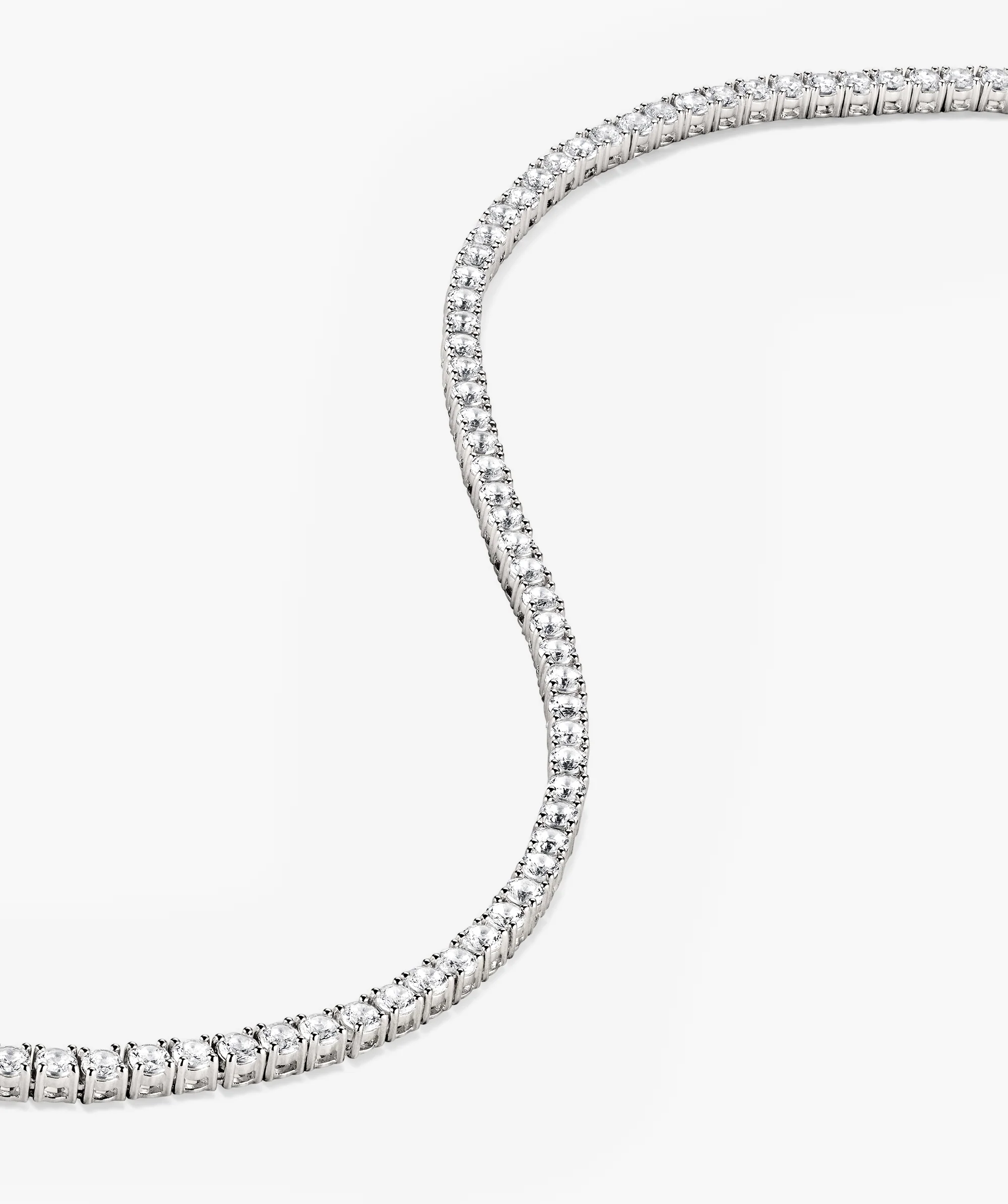 Lab Grown Sapphire Tennis Necklace