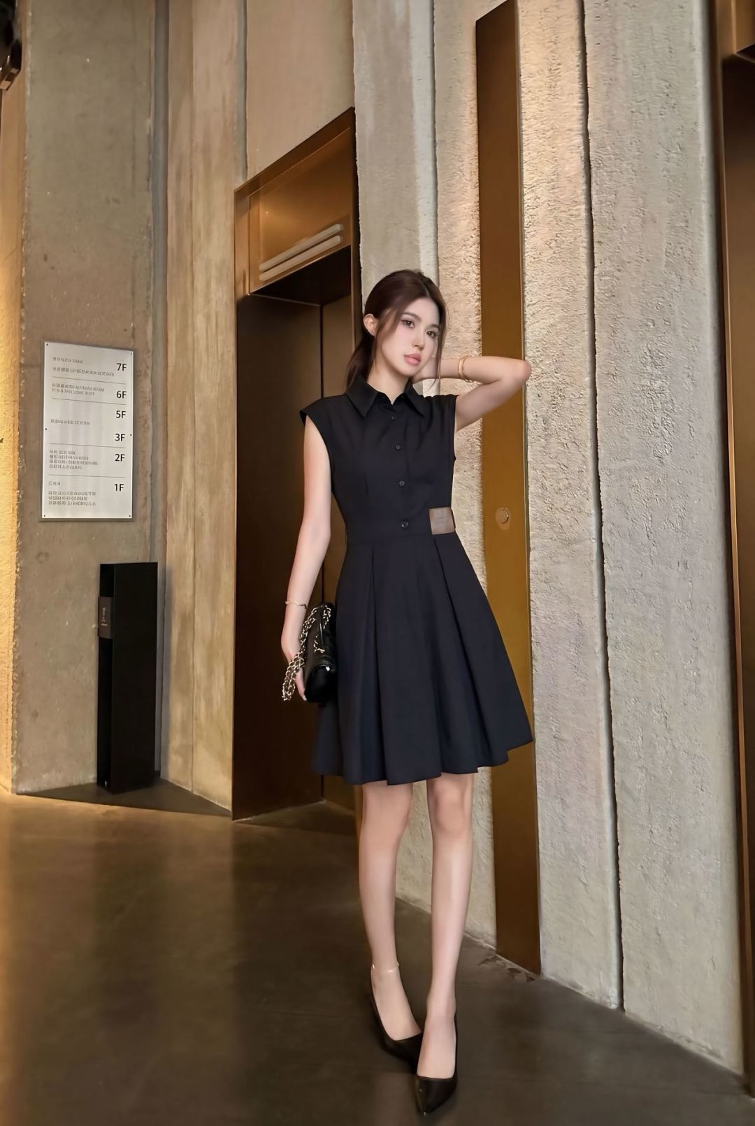 Loe New Leather Collar Dress