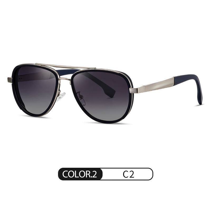 Retro Metal Pilot Polarized Sunglasses for Men