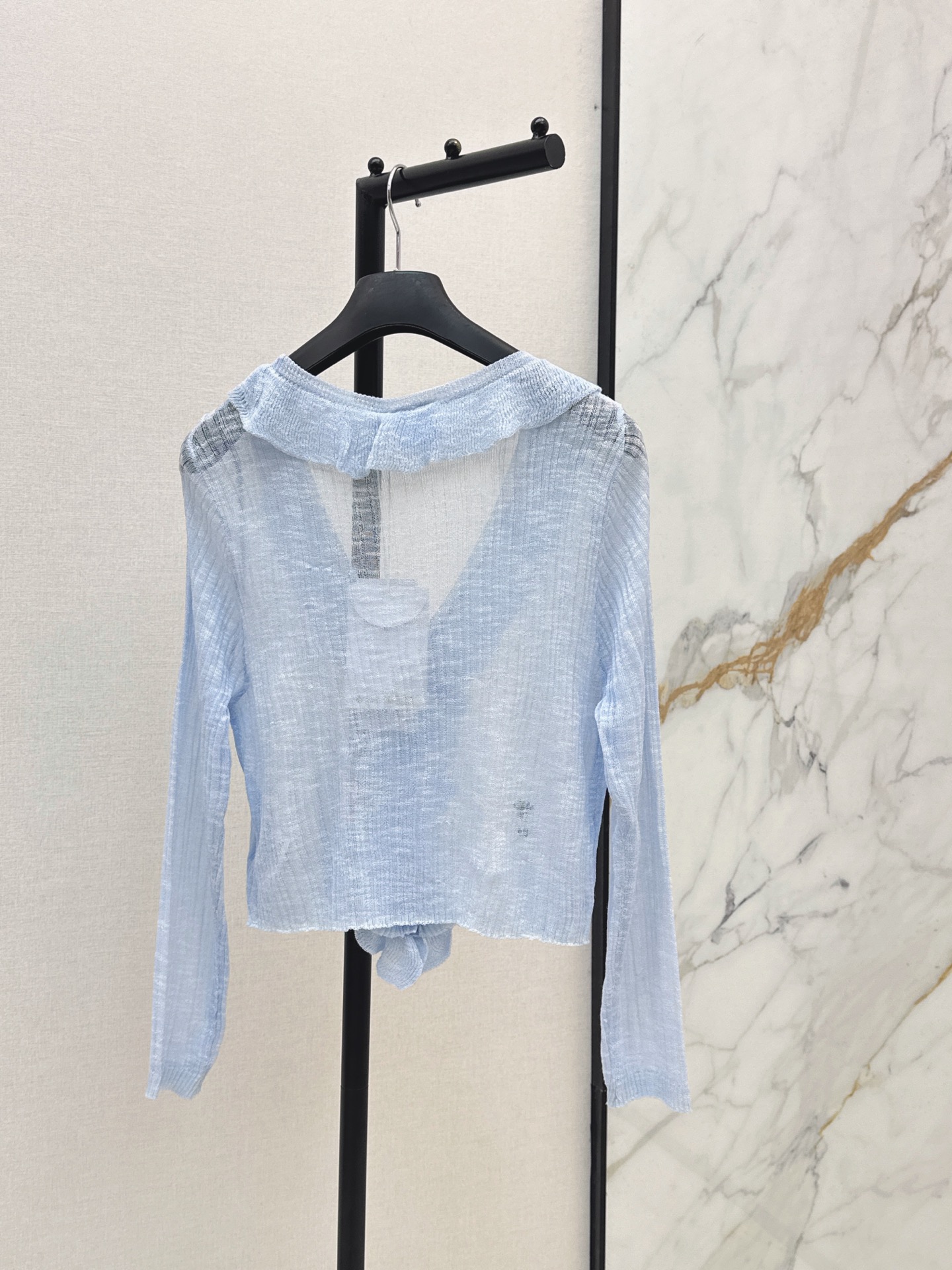 CD New Ruffled V-neck Knit Cardigan