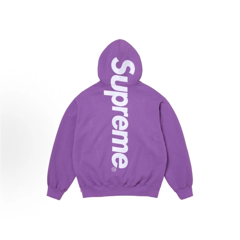 Supreme Satin Appliqué Hoodie Sweatshirt purple
