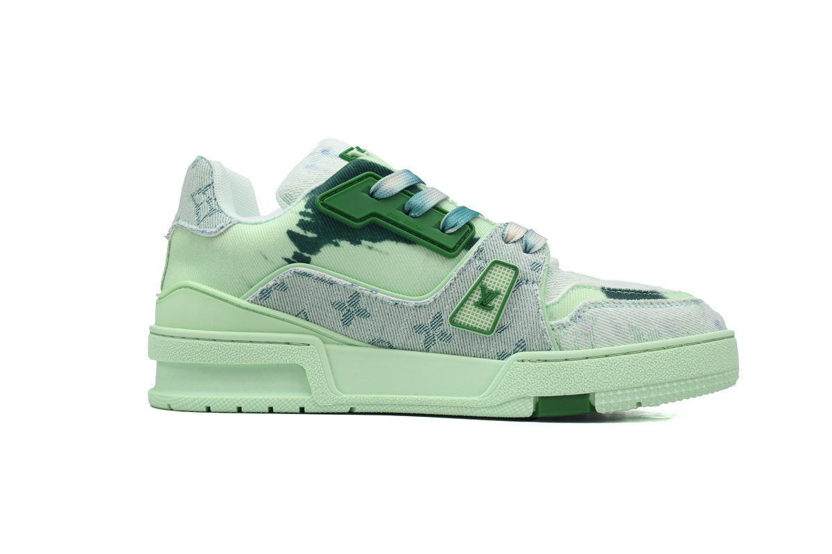 Pkkicks God Batch LOUIS VUITTON Trainer Golf Rendering Green Cloth