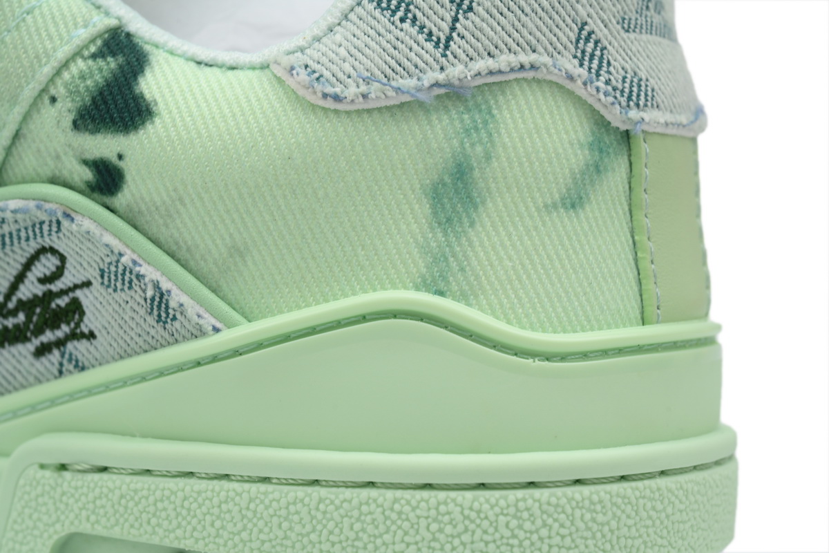 Pkkicks God Batch LOUIS VUITTON Trainer Golf Rendering Green Cloth