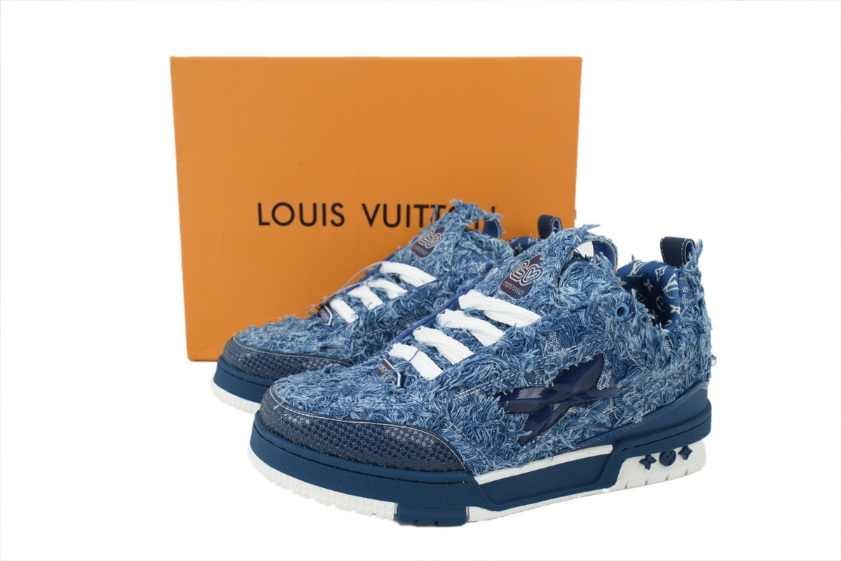 Pkkicks God Batch LOUIS VUITTON Plum Blossom Diamond Blue