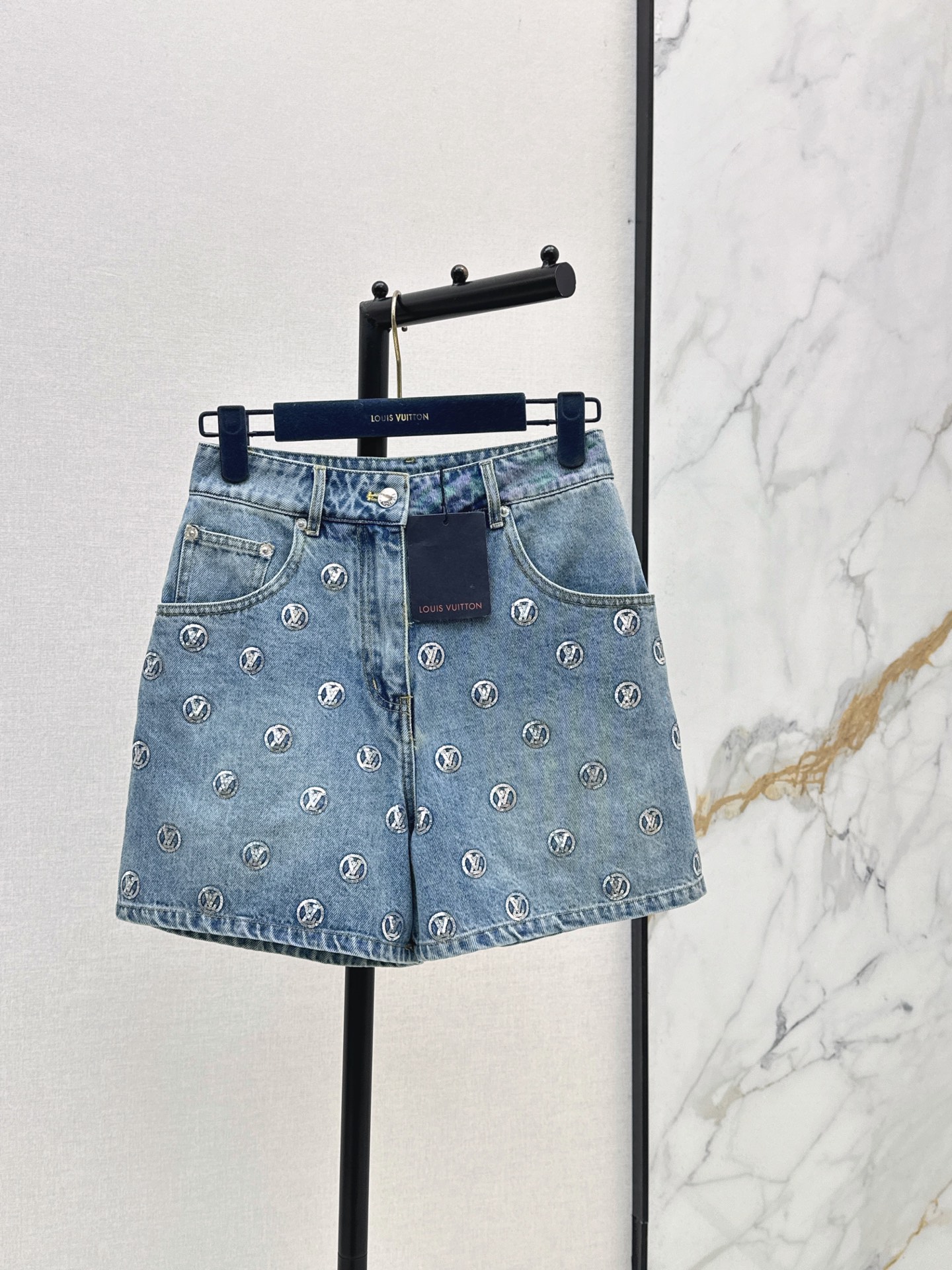 Louis New Sequin denim shorts