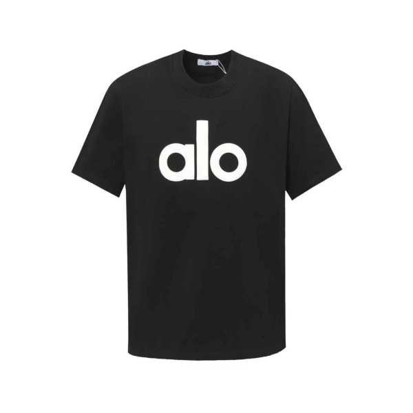 alo yoga T-shirt black（ white large print）