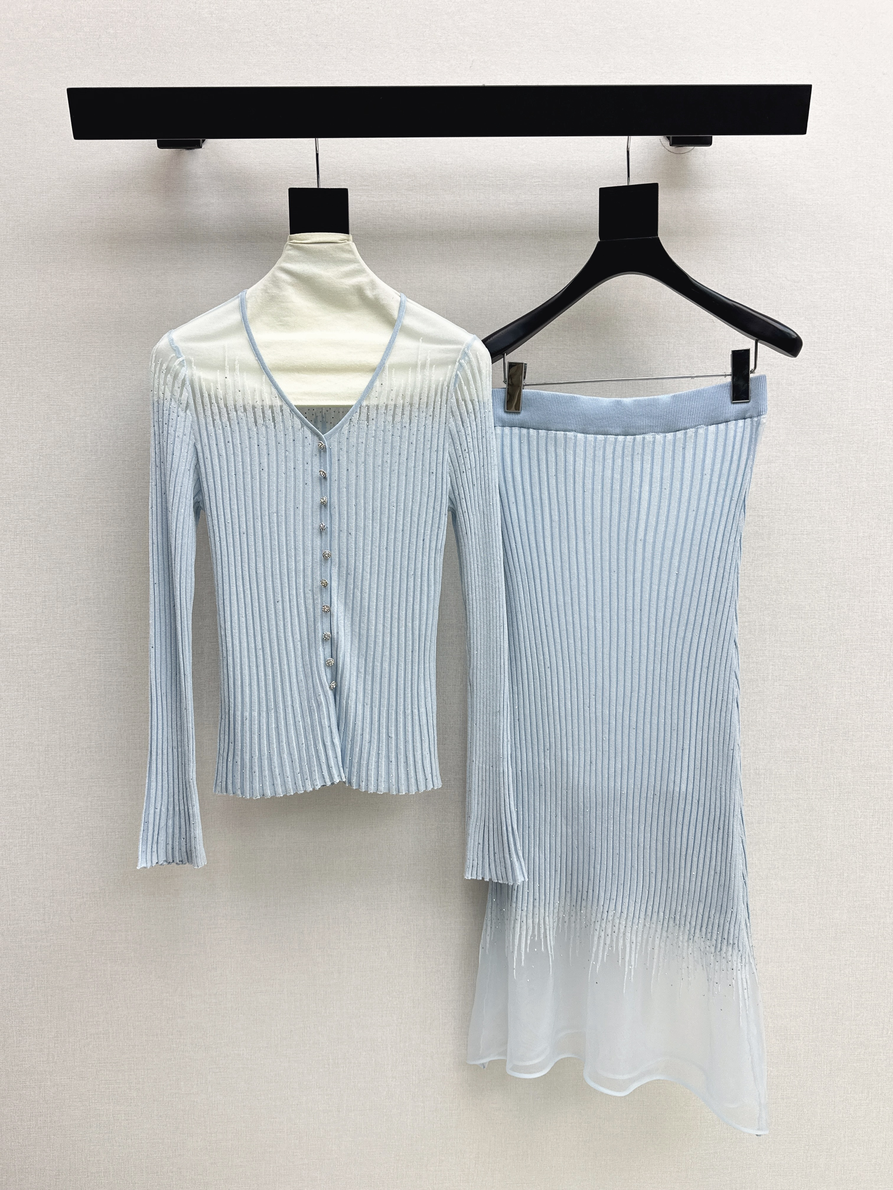 Chan NEW rhinestone knit suit