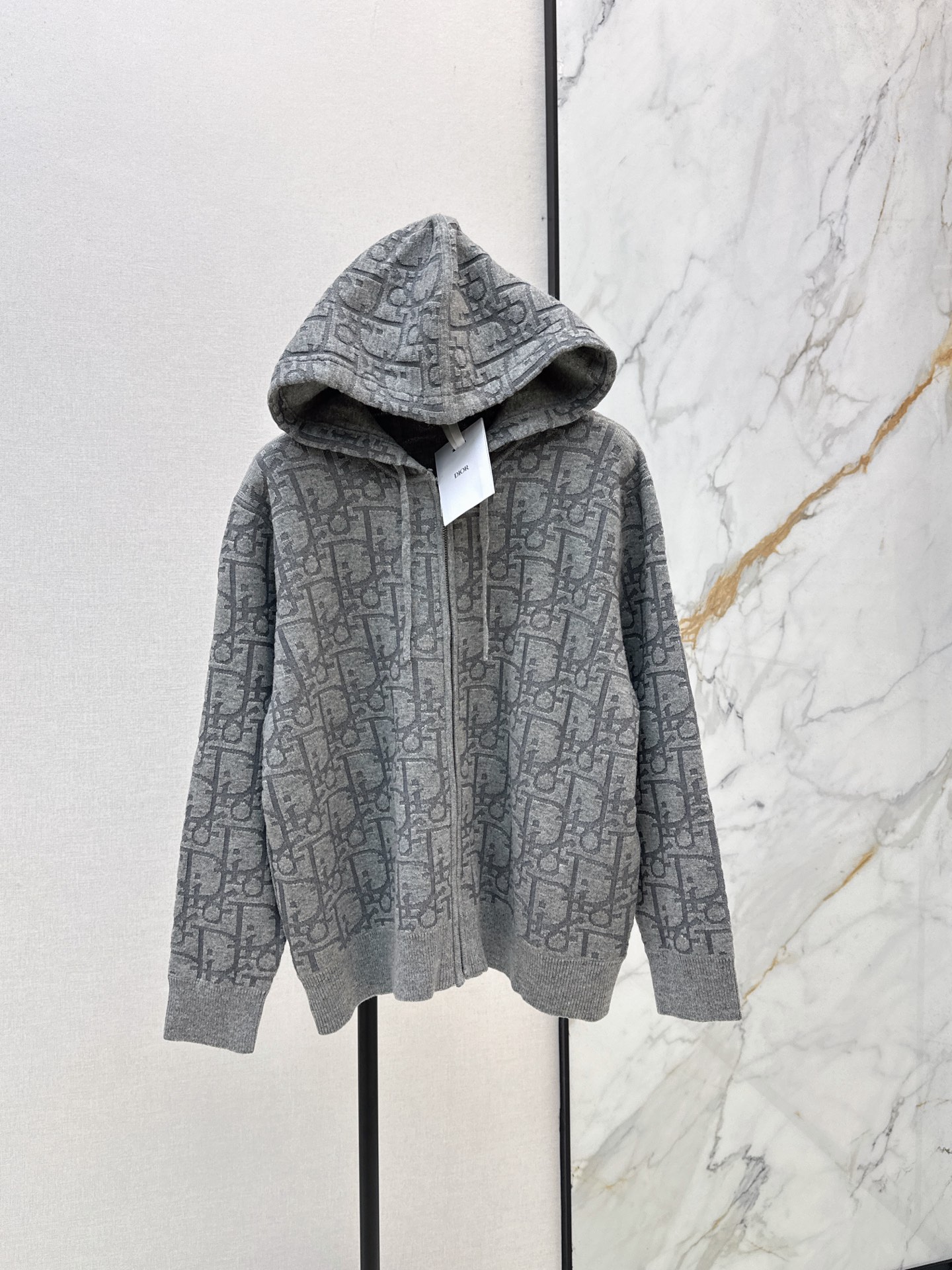 CD New jacquard knit hooded jacket