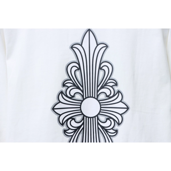 Chrome Hearts Fleur Cross Long Sleeve T-Shirt White