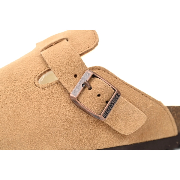 Birkenstock Boston Shearling Suede Leather Mink 1001141