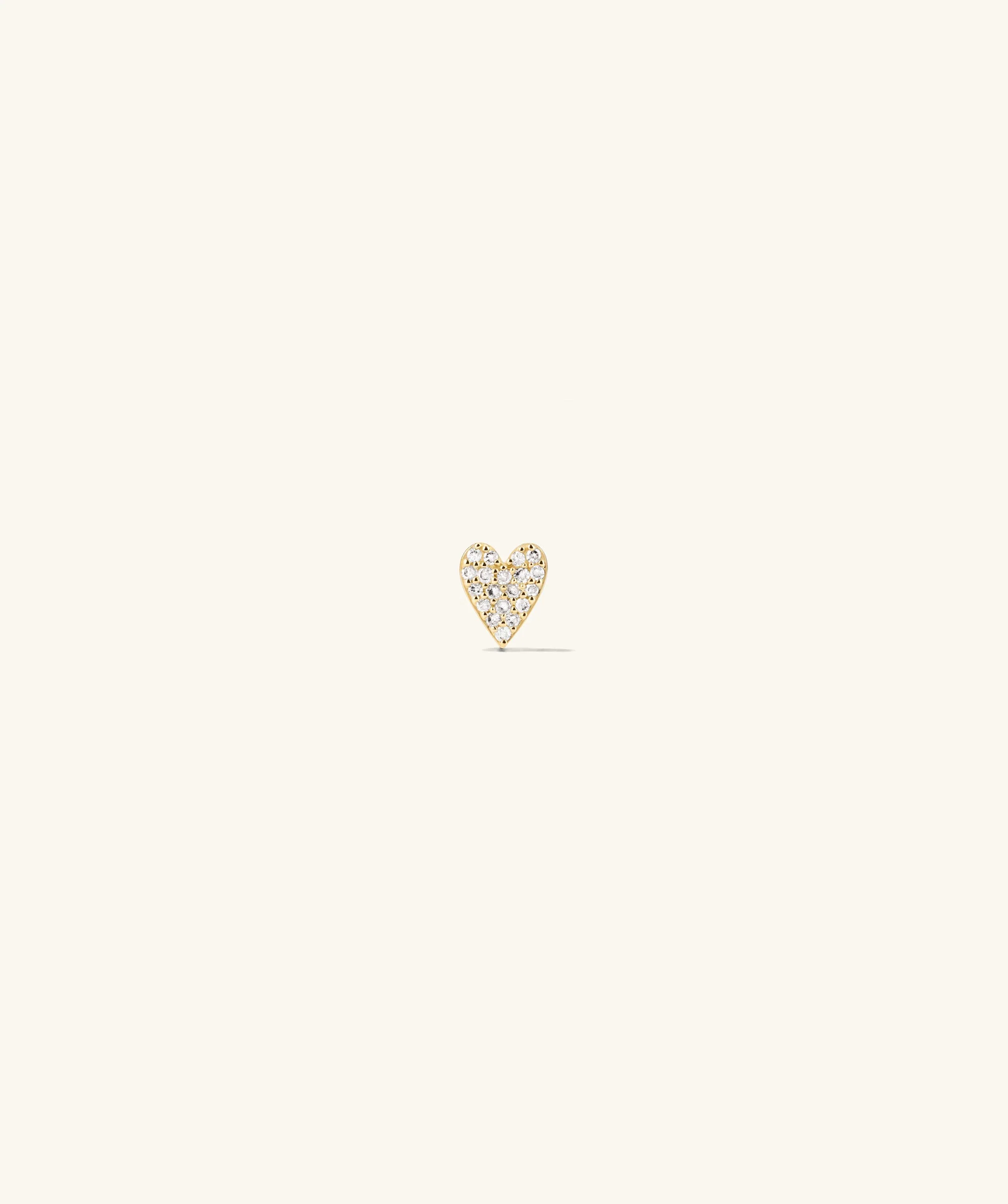 Piercing Studio - Single Pavé Diamond Heart Flat Back Stud
