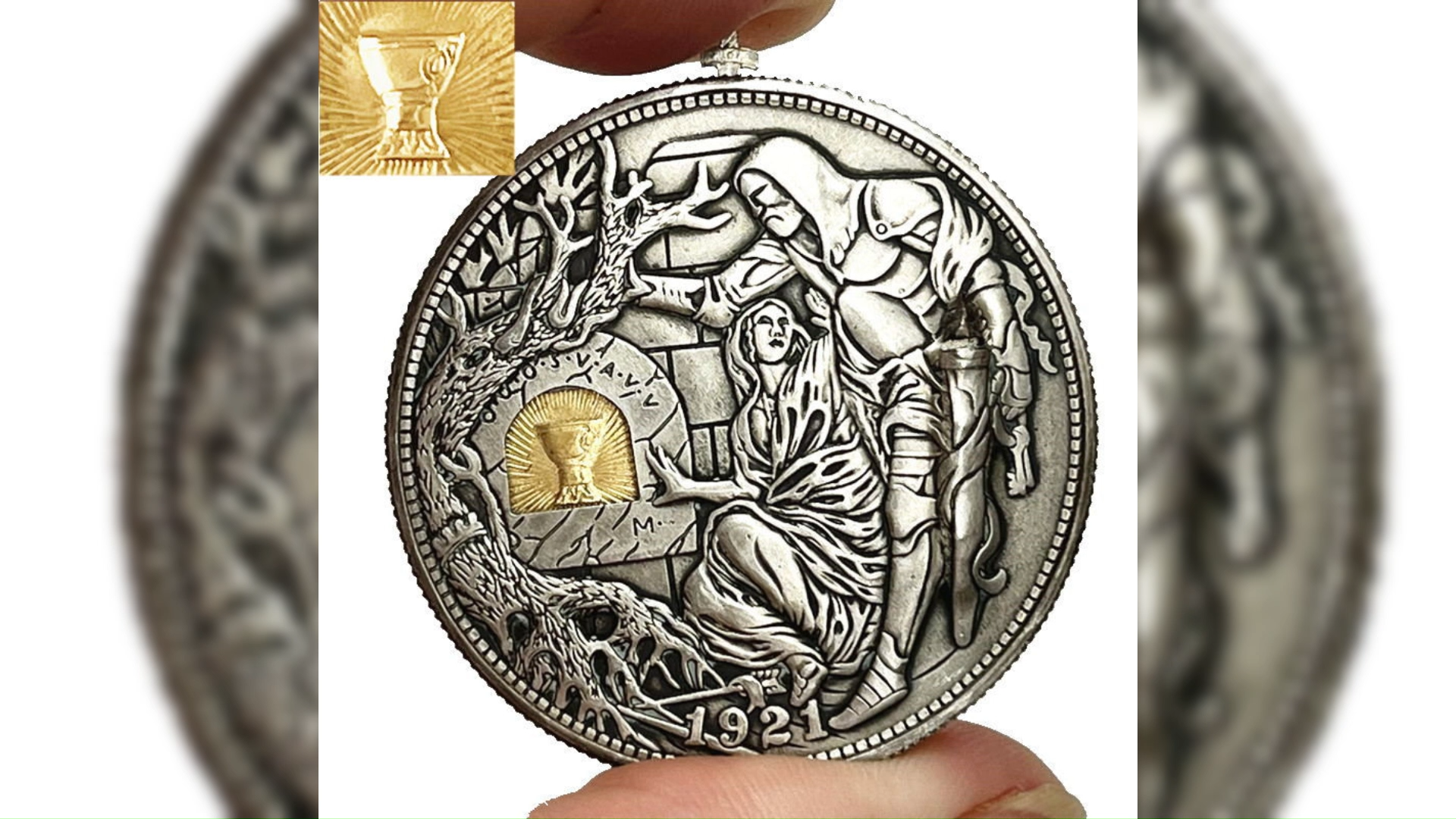 USA Movable Mechanical Coin Roman Booteen Hobo Nickel Morgan Dollar Holy Grail Wandering Removeable Sword Amazing Art Collectible Creative Gift Handmade Commemoration Coin