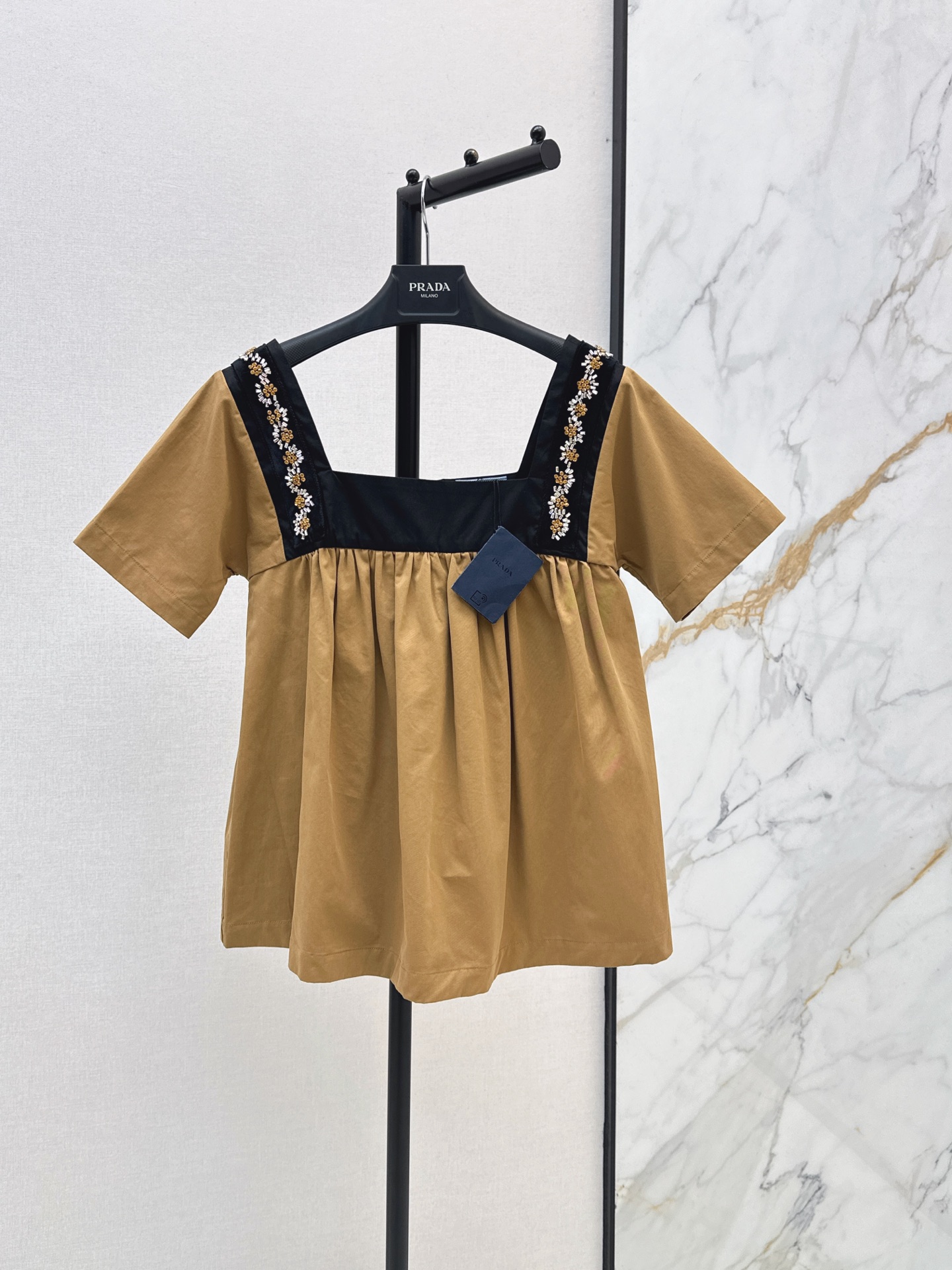 Pra New Rhinestone Patchwork Top