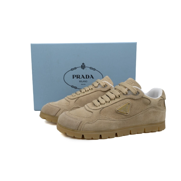 Prada Trail Suede Sneakers Khaki