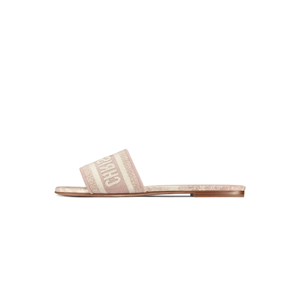 Dior Dway Slide Pink Toile de Jouy Embroidered Cotton KCQ209TJE S46P