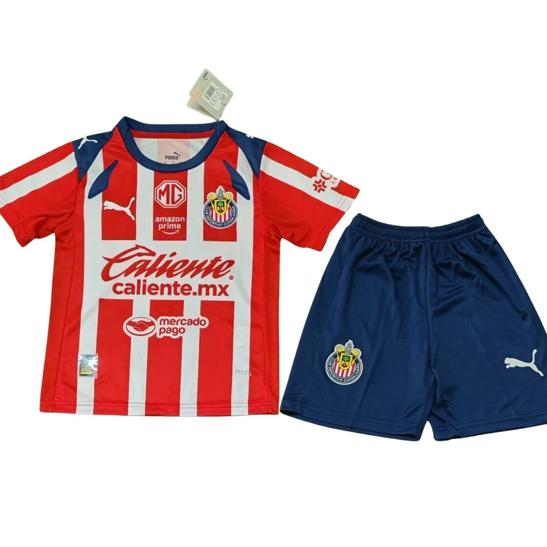 Kid's Chivas Home Soccer Kit - Jersey+Shorts 2025/26