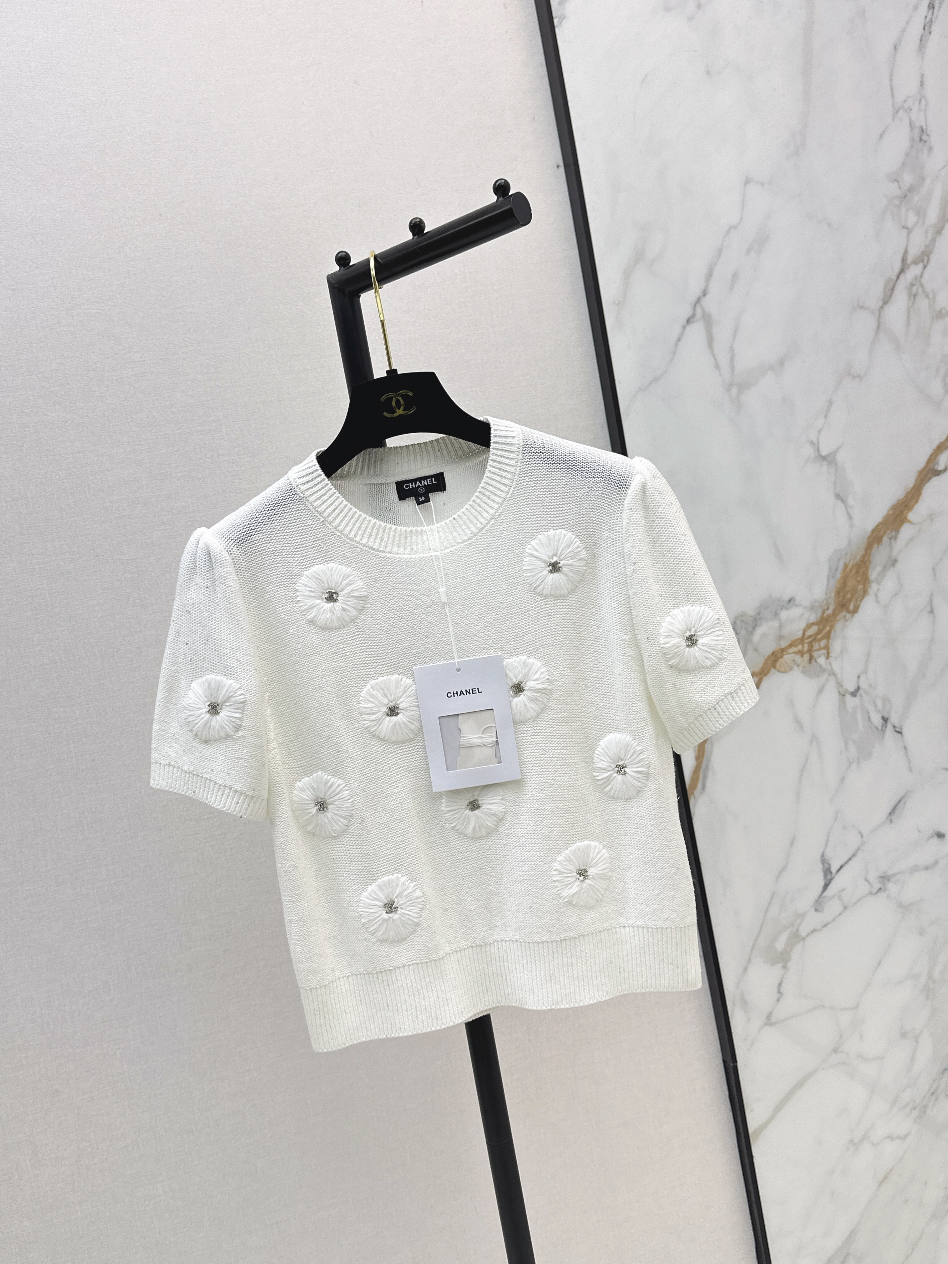 Chan New 3d floral knitwear