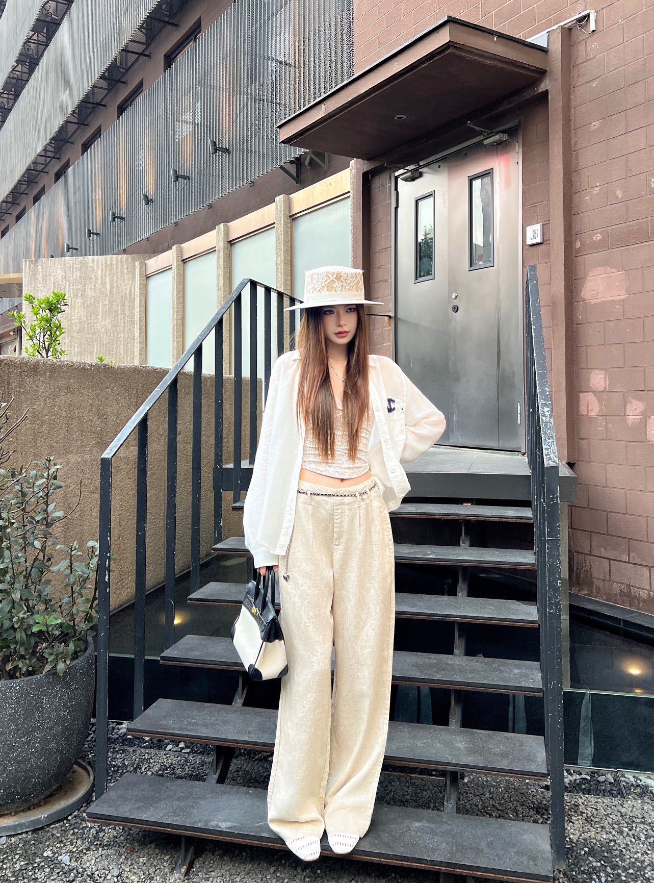 Chan New Waist Chain Straight-Leg Pants