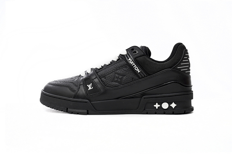 Pkkicks God Batch LOUIS VUITTON Trainer All Black Embossing 1AARER
