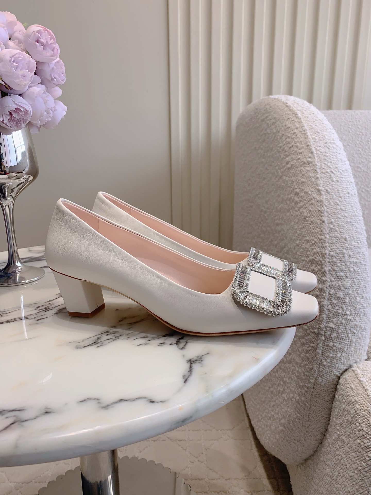 Roger New Rhinestone buckle flats